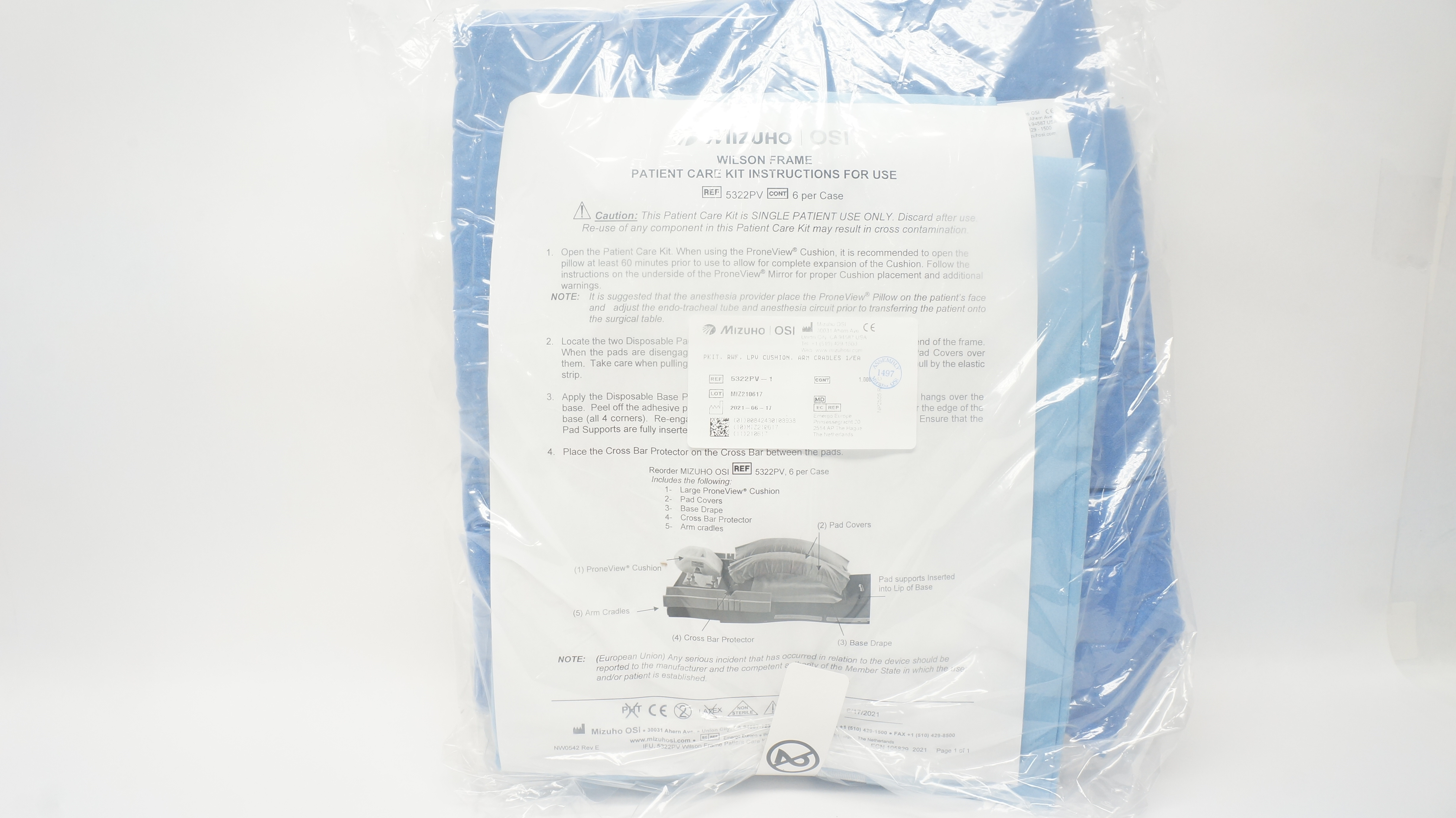 Mizuho OSI 5322PV Wilson Frame Patient Care Kit