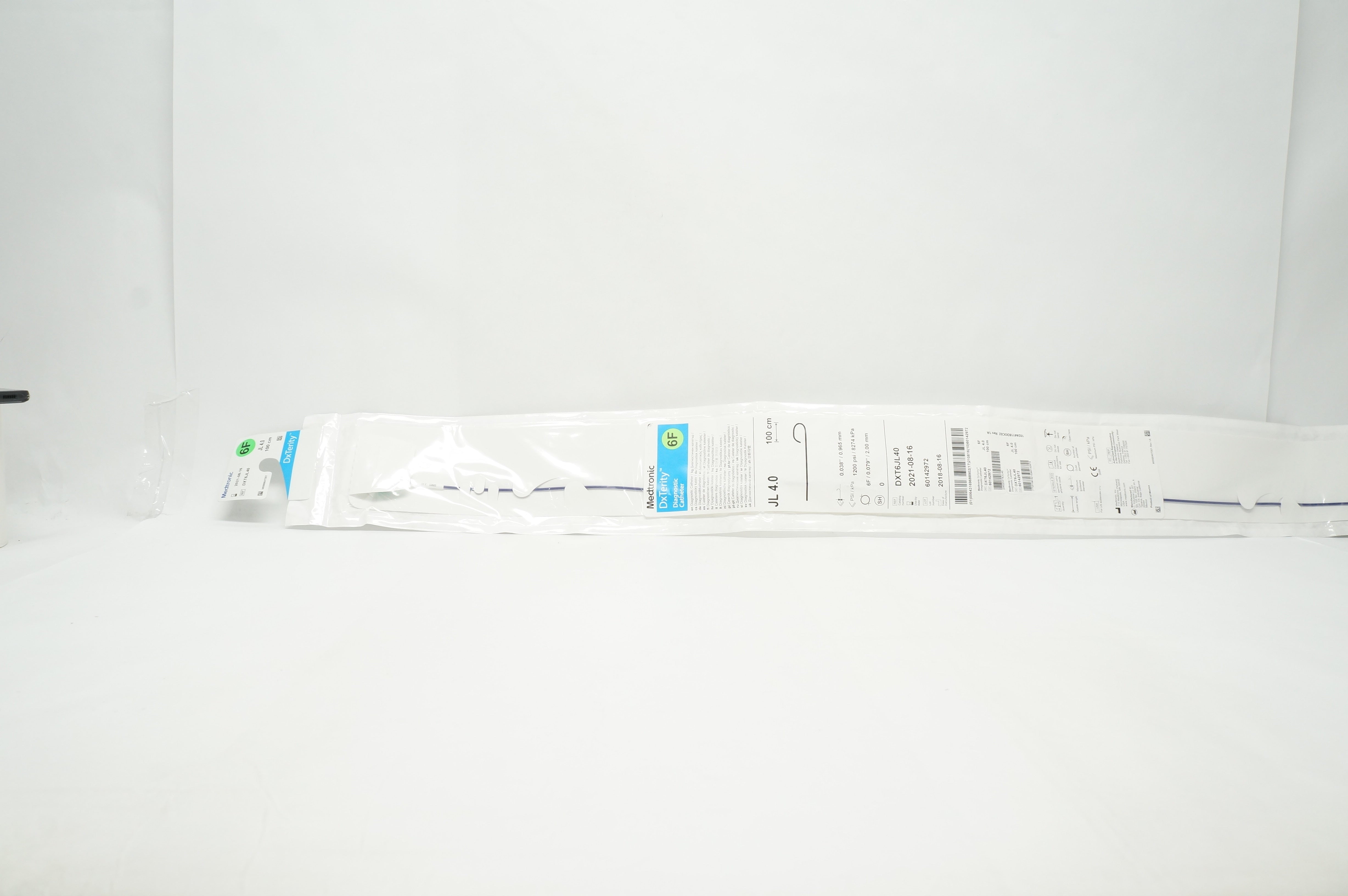 Medtronic DXT6JL40 DxTerity Diagnostic Cath. JL 4.0, 6F x 100cm