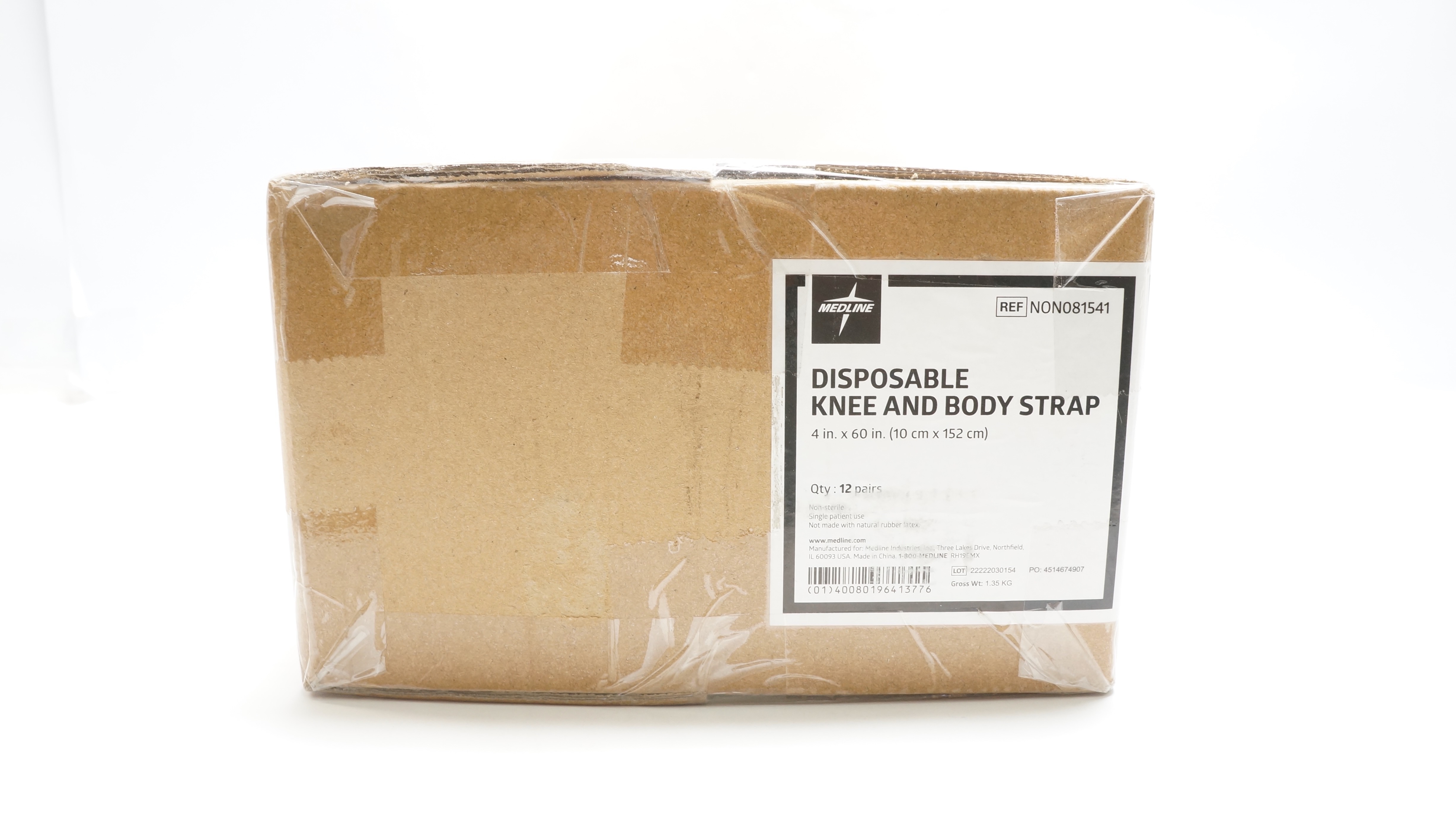 Medline NON081541 Disposable Knee and Body Strap, 4In x 60In -Box of 12