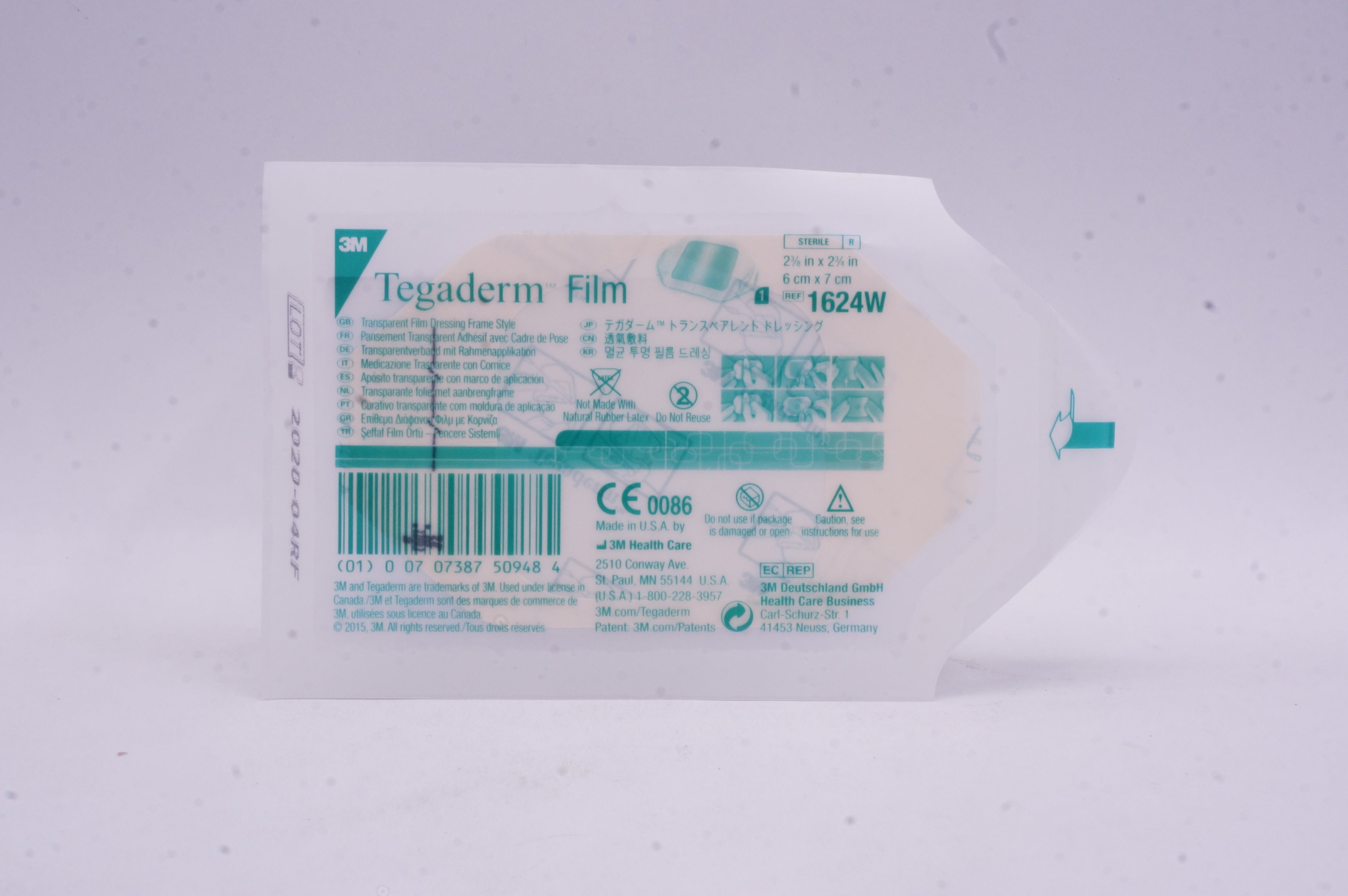 3M 1624W Tegaderm Transparent Film Dressing Frame Style 2-3/8in x 2-3/4in (x)