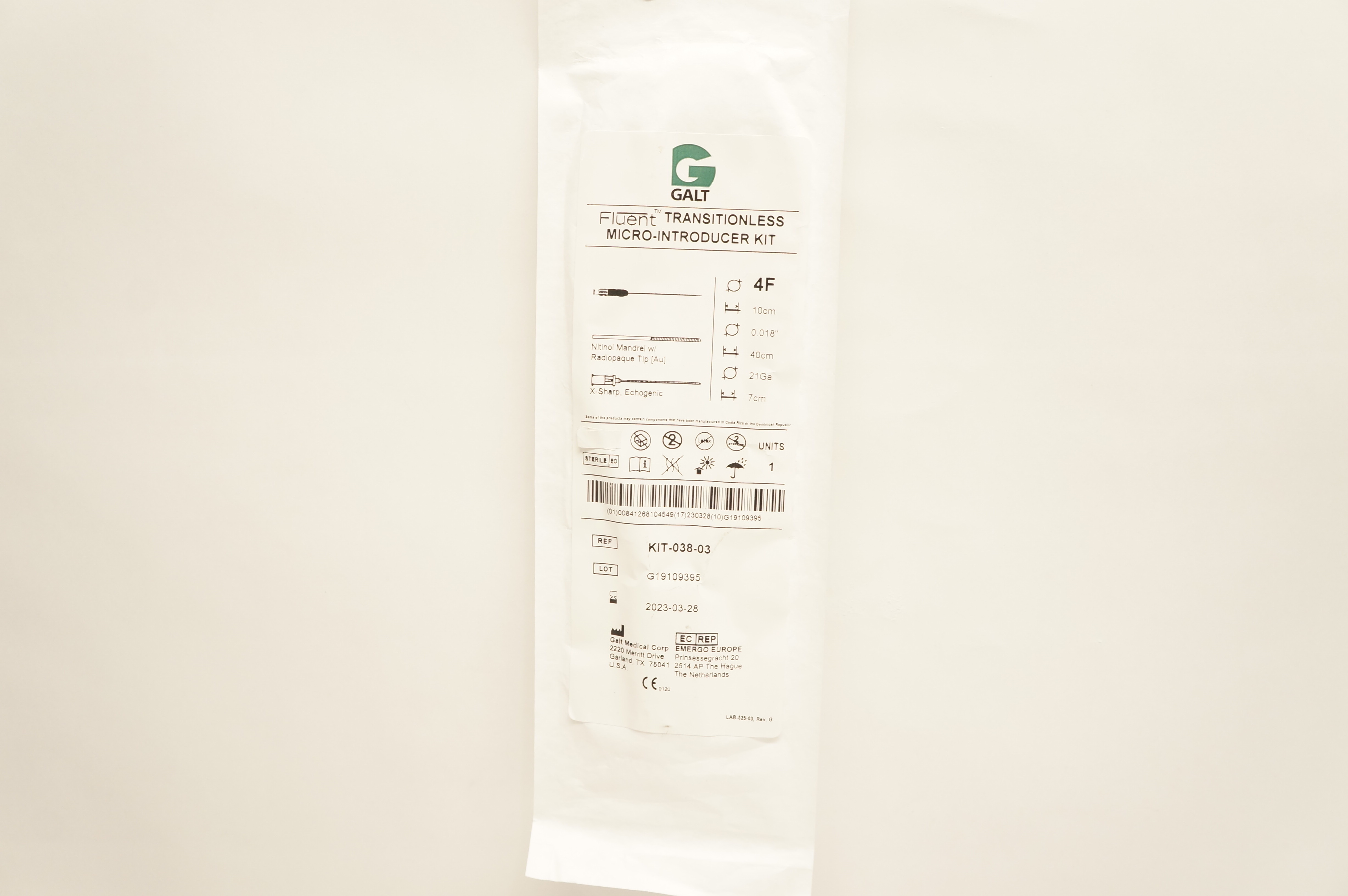 Galt KIT-038-03 Stiffen Micro-Introducer Kit 4F