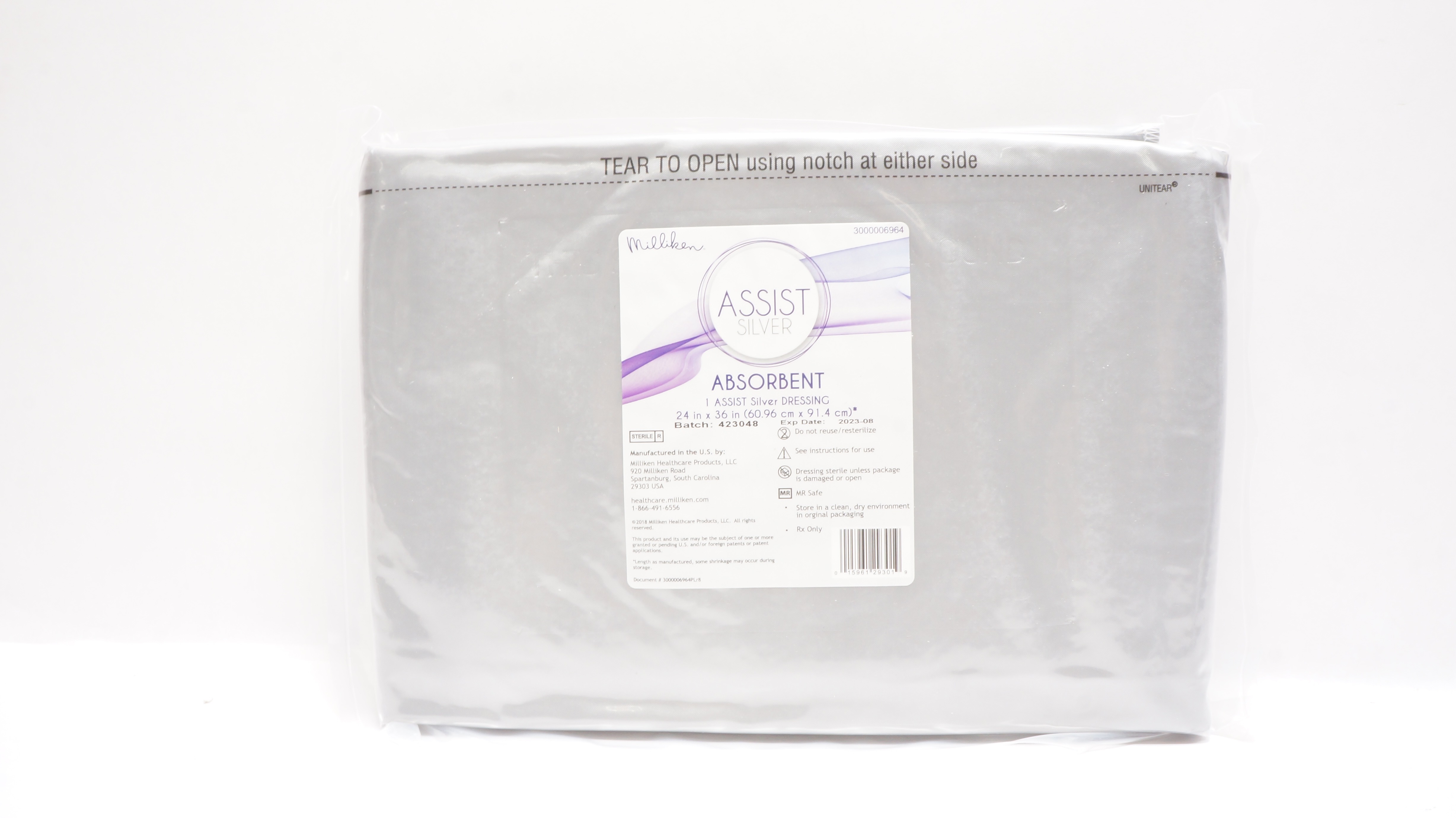 Milliken Healthcare 404252 Absorbent 1 Assist Silver Dressing 24inch x 36inch