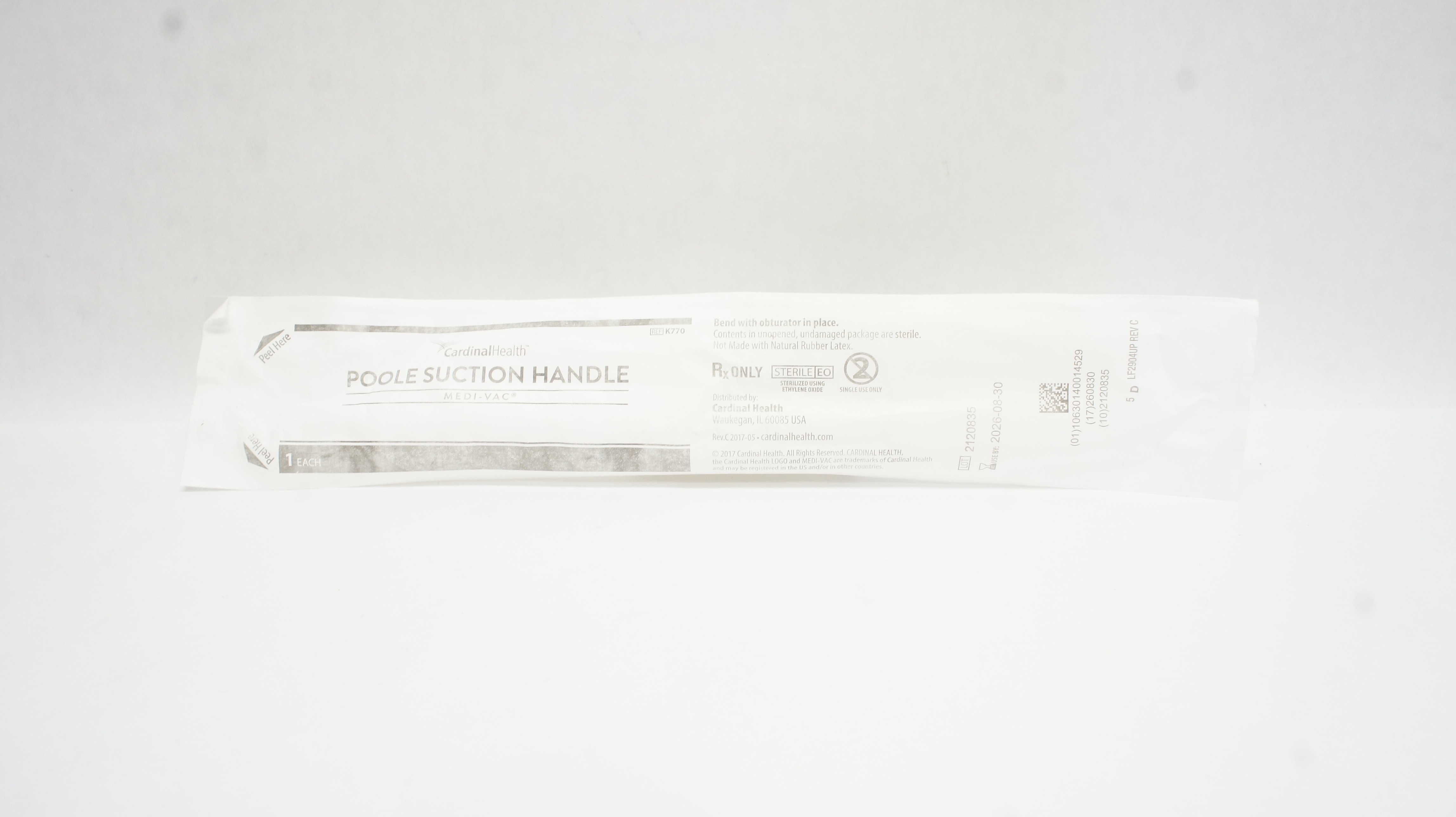 Cardinal Health K770 Medi-Vac Poole Suction Handle
