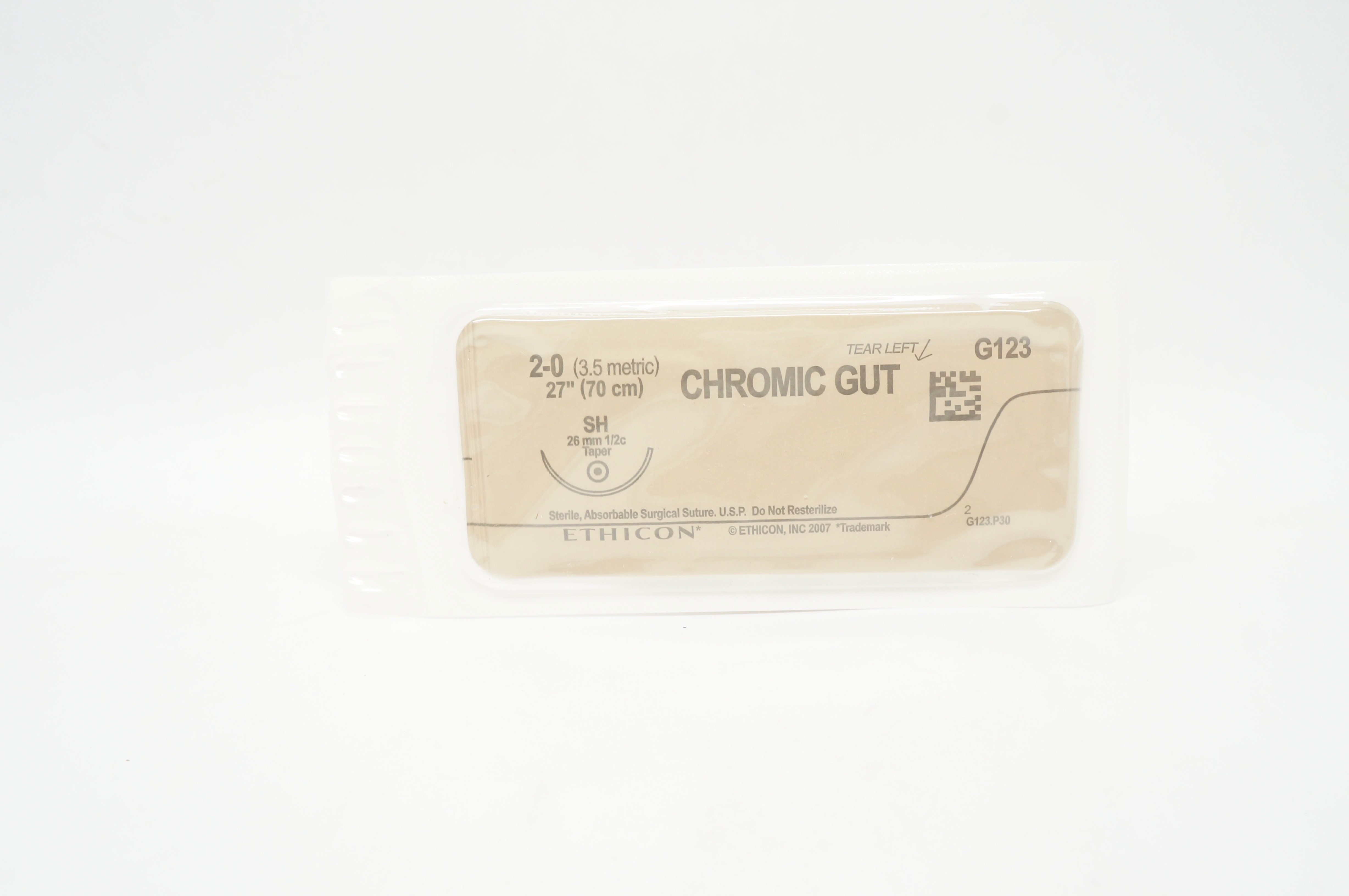 Ethicon G123 2-0 Chromic Gut Surgical Stre SH 26mm 1/2c Taper 27inch (x)