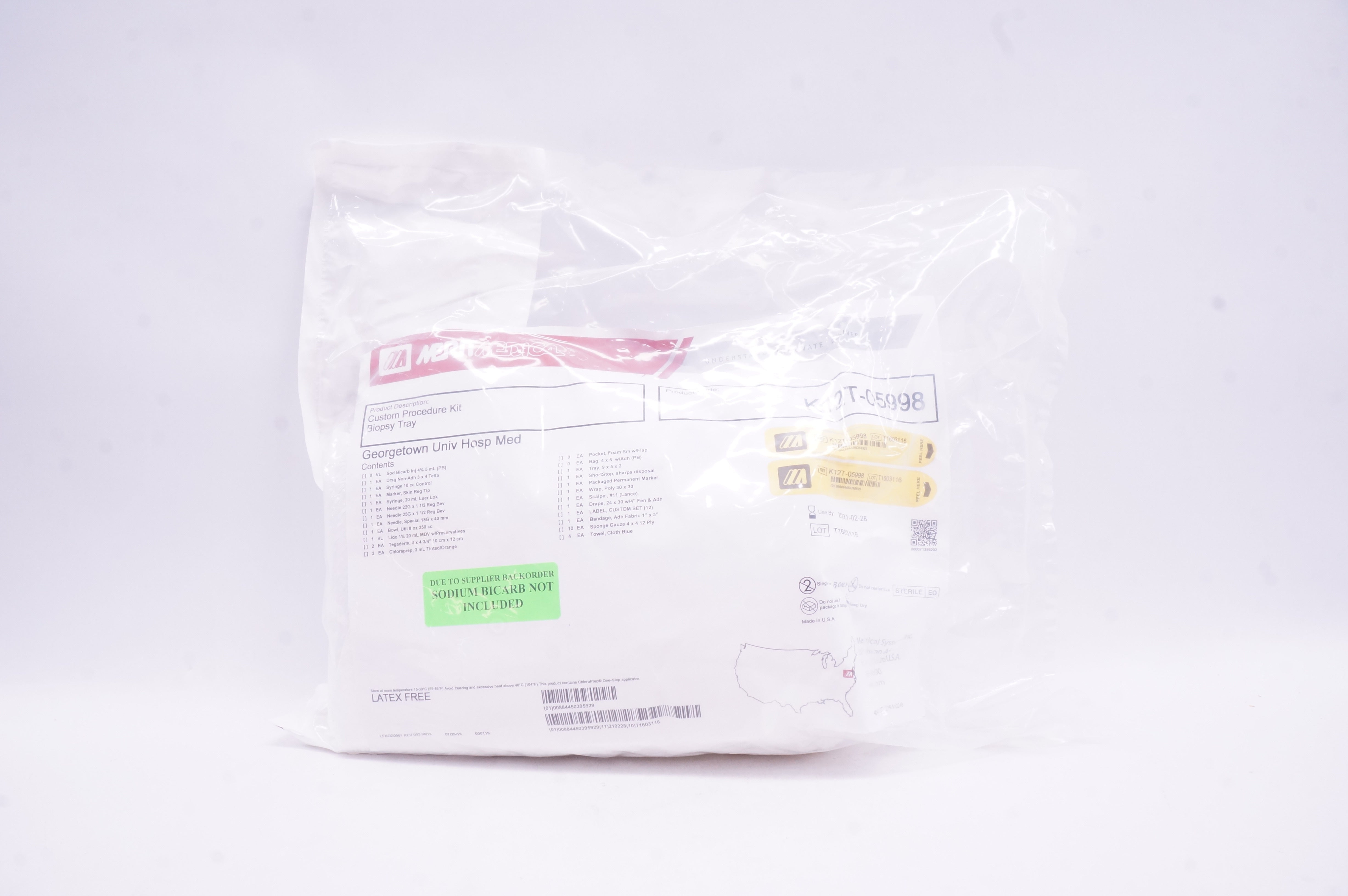MeritMedical K12T-05998 Custom Procedure Kit Biopsy Tray (x)