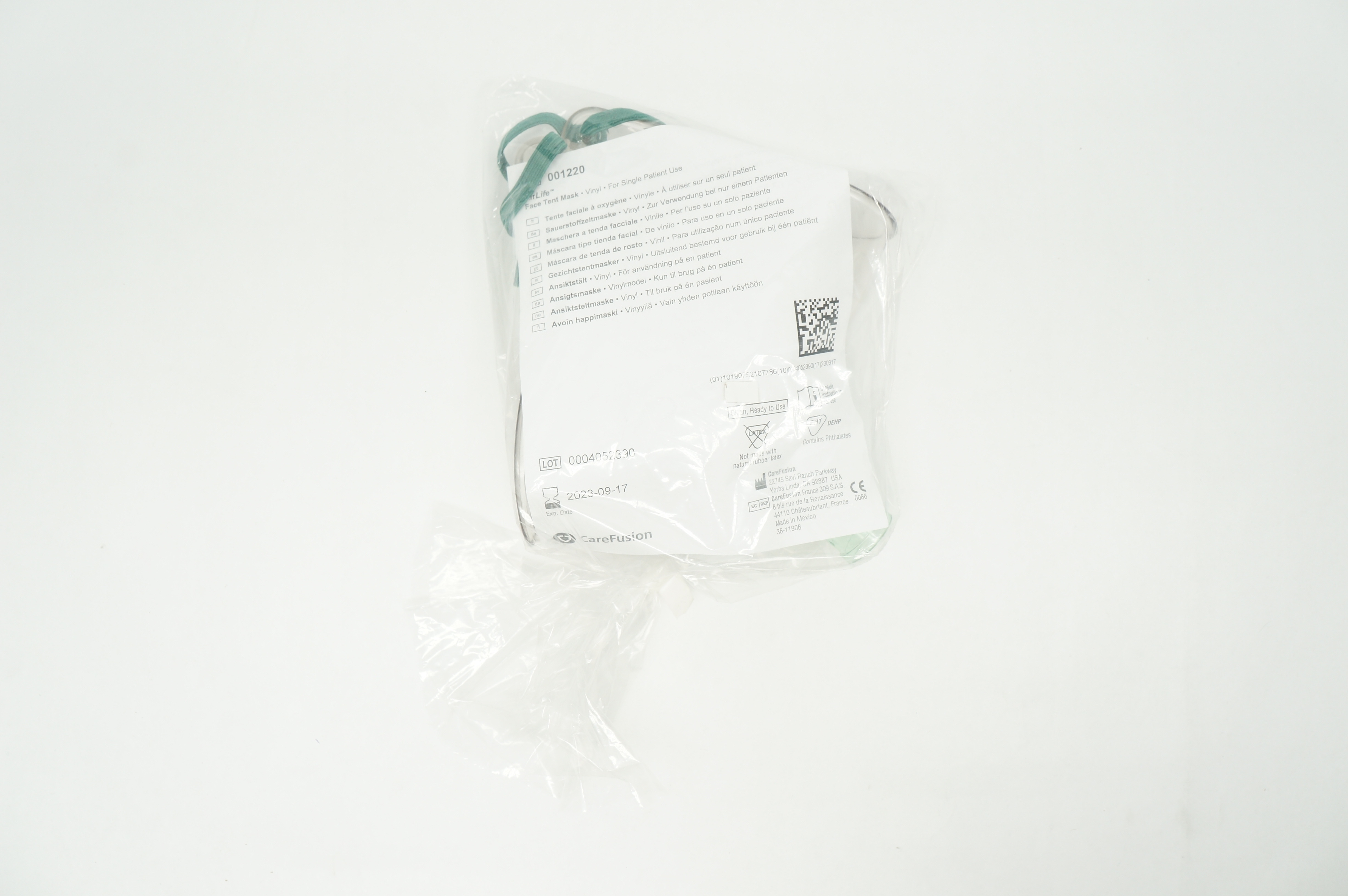 CareFusion 001220 AirLife Face Tent Mask, Vinyl