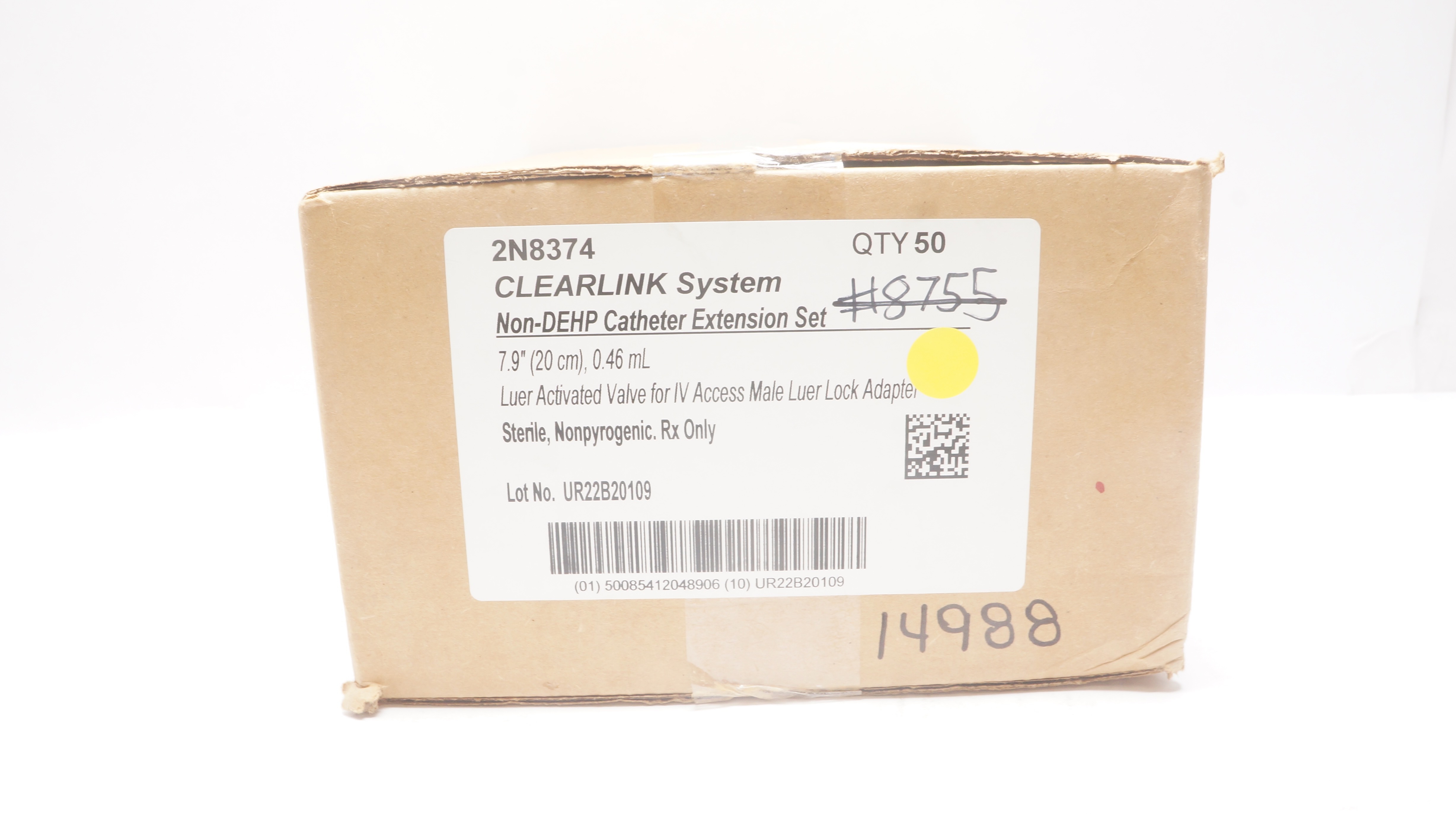 Baxter 2N8374 Non-DEHP Cath. Extension Set 7.9In x 0.46mL - Case of 50