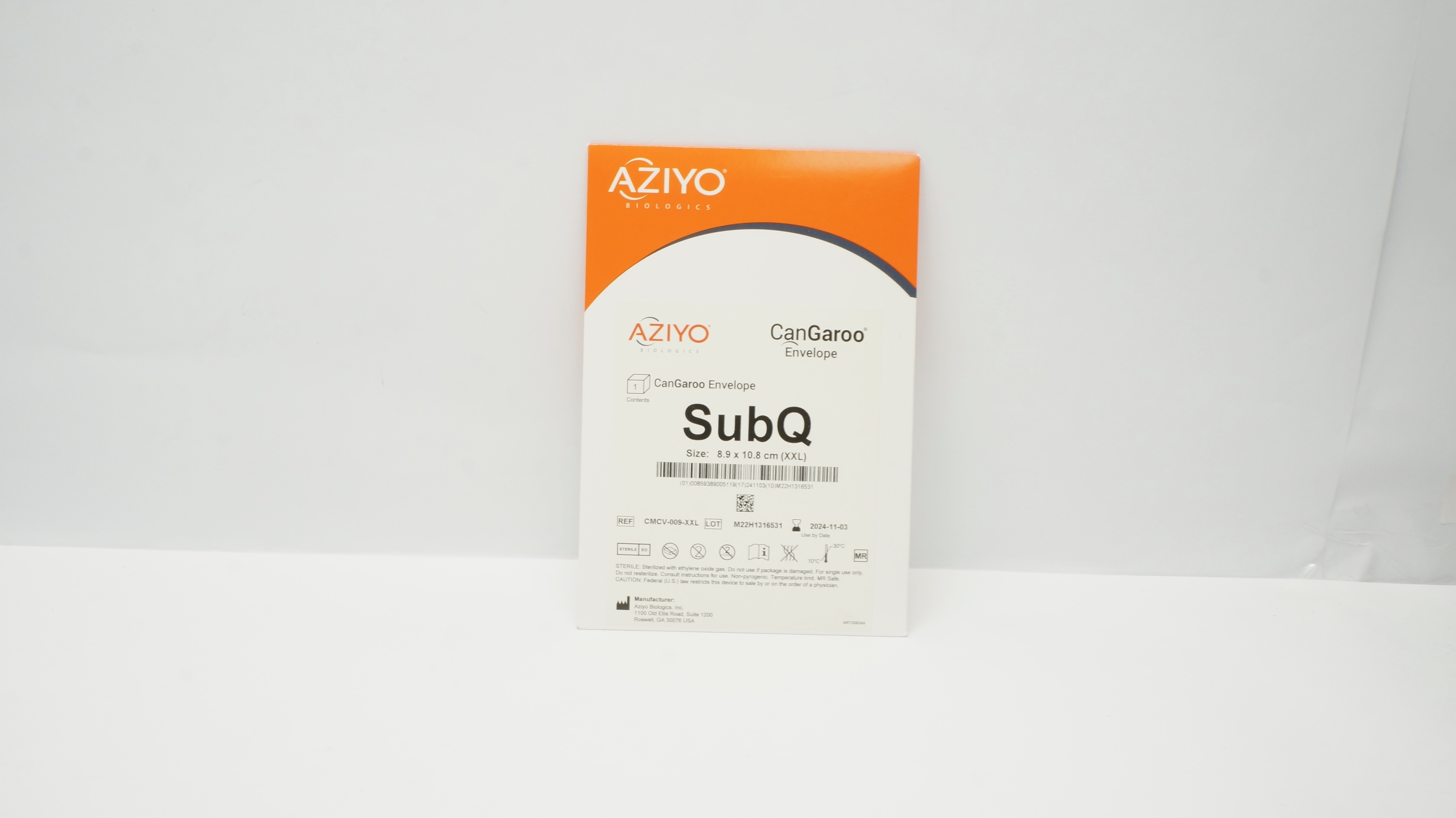 Aziyo Biologics CMCV-009-XXL CanGaroo ENvelove SubQ 8.9 x 10.8cm (XXL) (x)