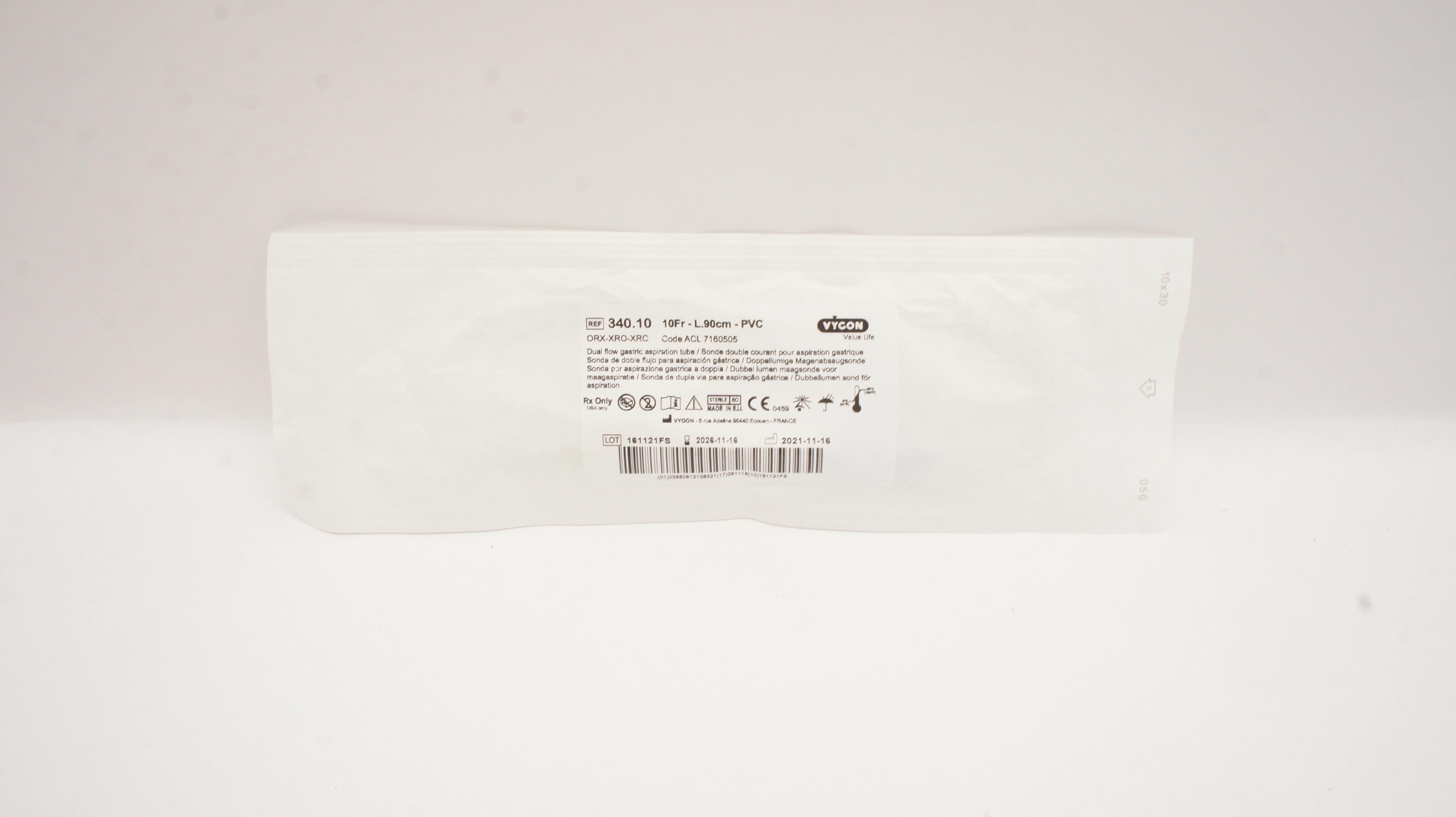 Vygon 340.10 Double Lumen Gastric Tube 10Fr x 90cm