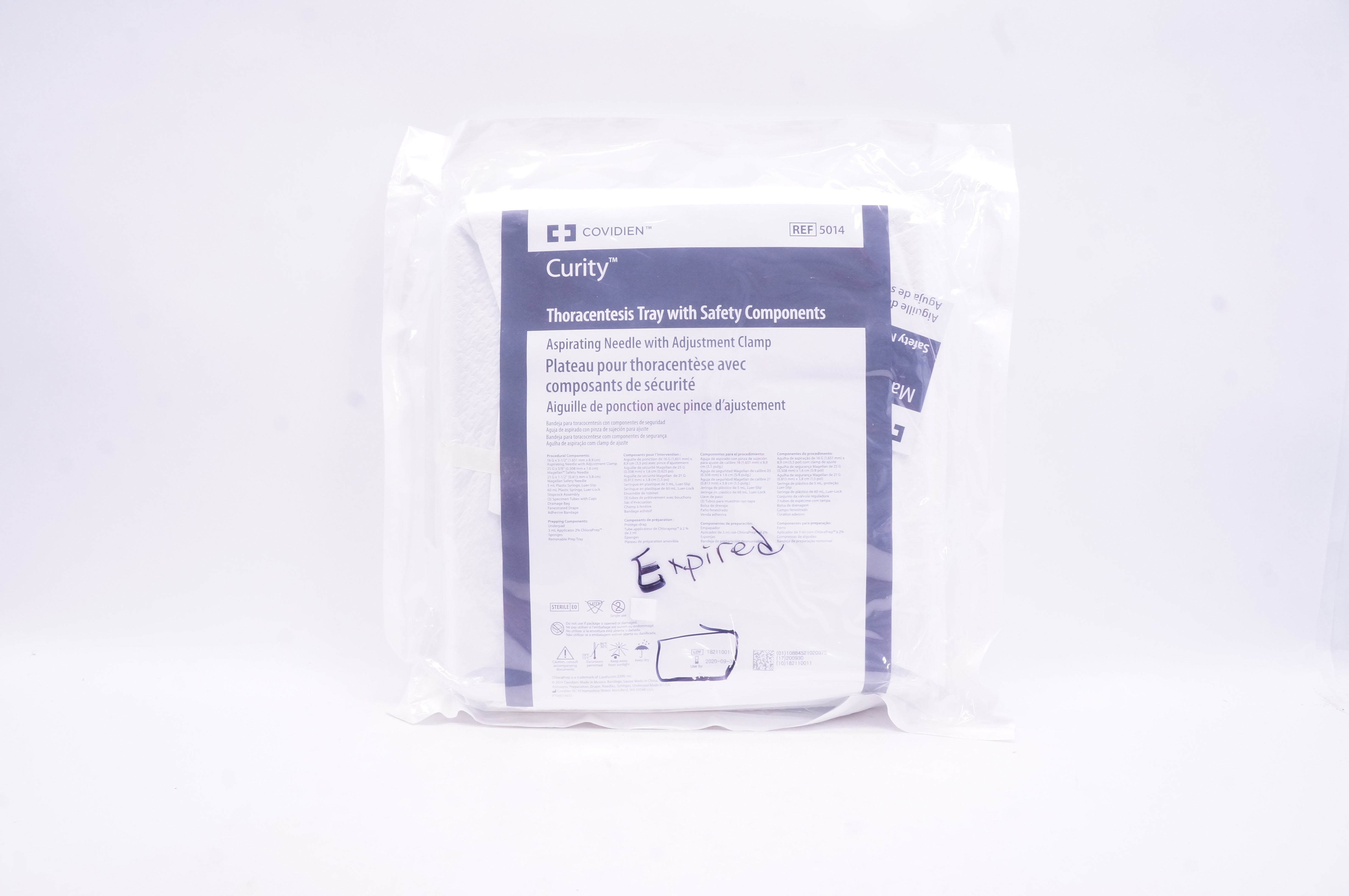 Covidien 5014 Curity Thoracentesis Tray With Safety Components (x)