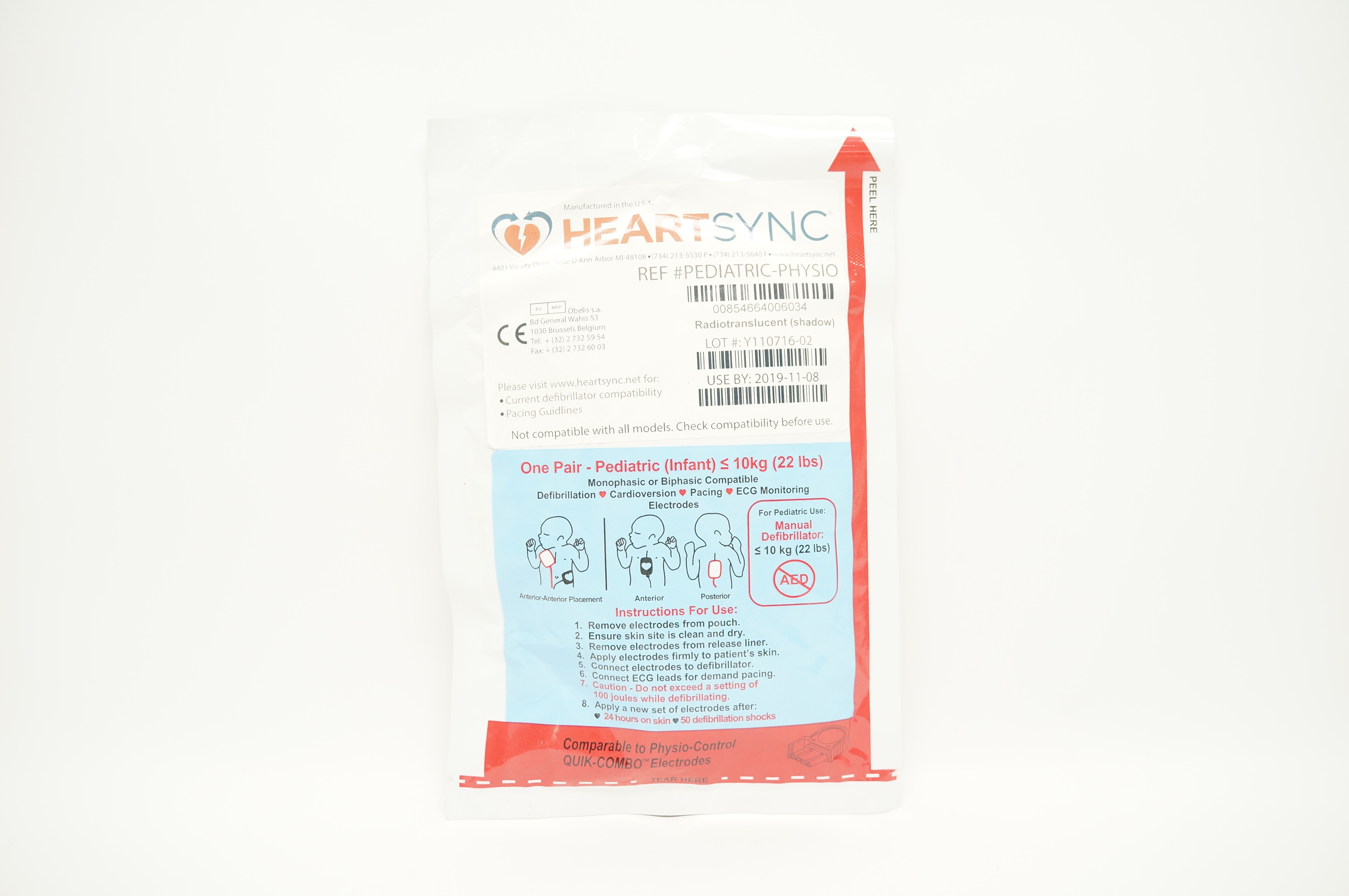 HeartSync Pediatric-Physio Multi-Function Defibrillation Electrodes ≤ 22lbs (x)