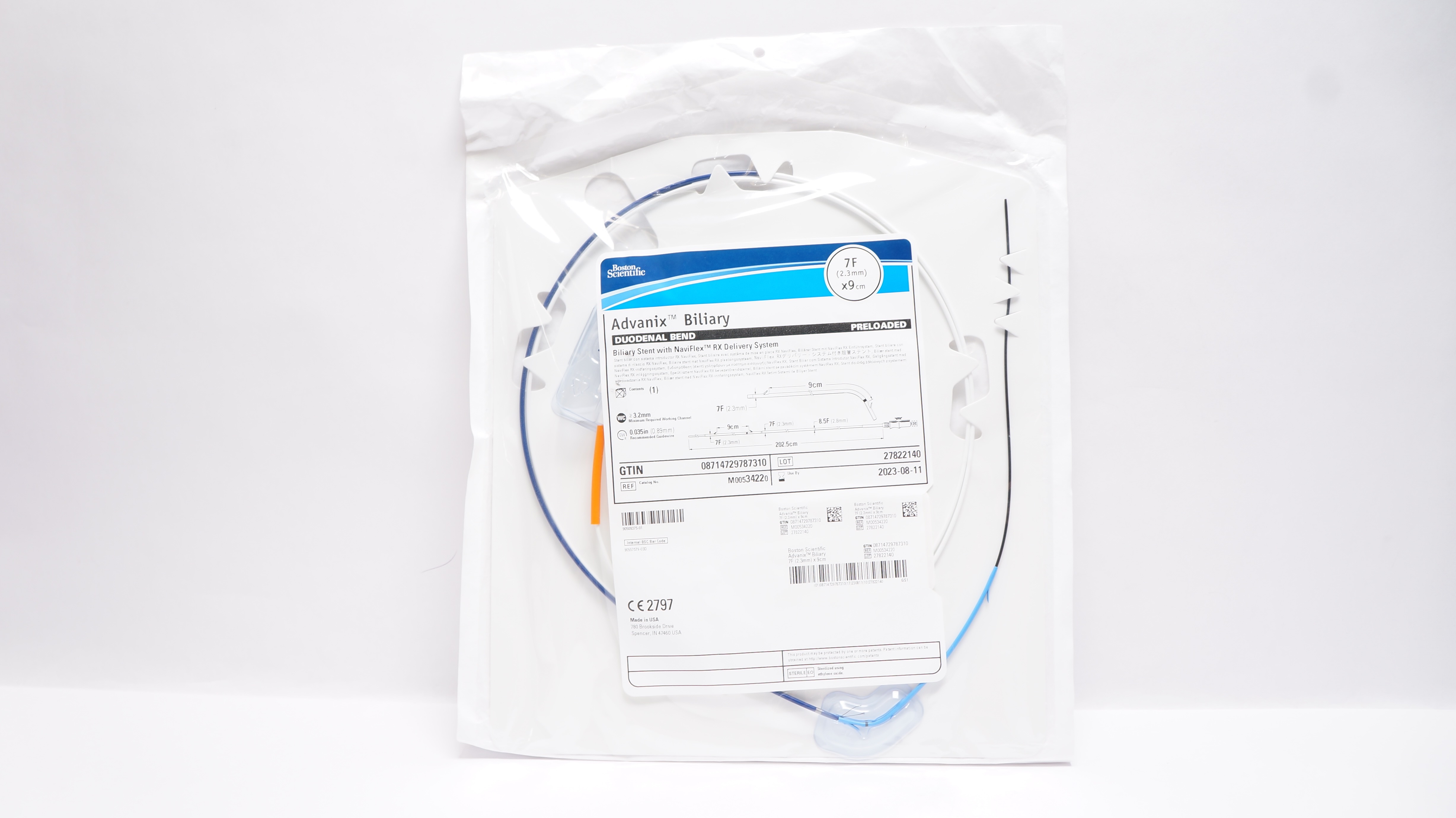 Boston Scientific M00534220 Advanix Biliary Duodenal Bend Stnt 7F x 9cm (x)