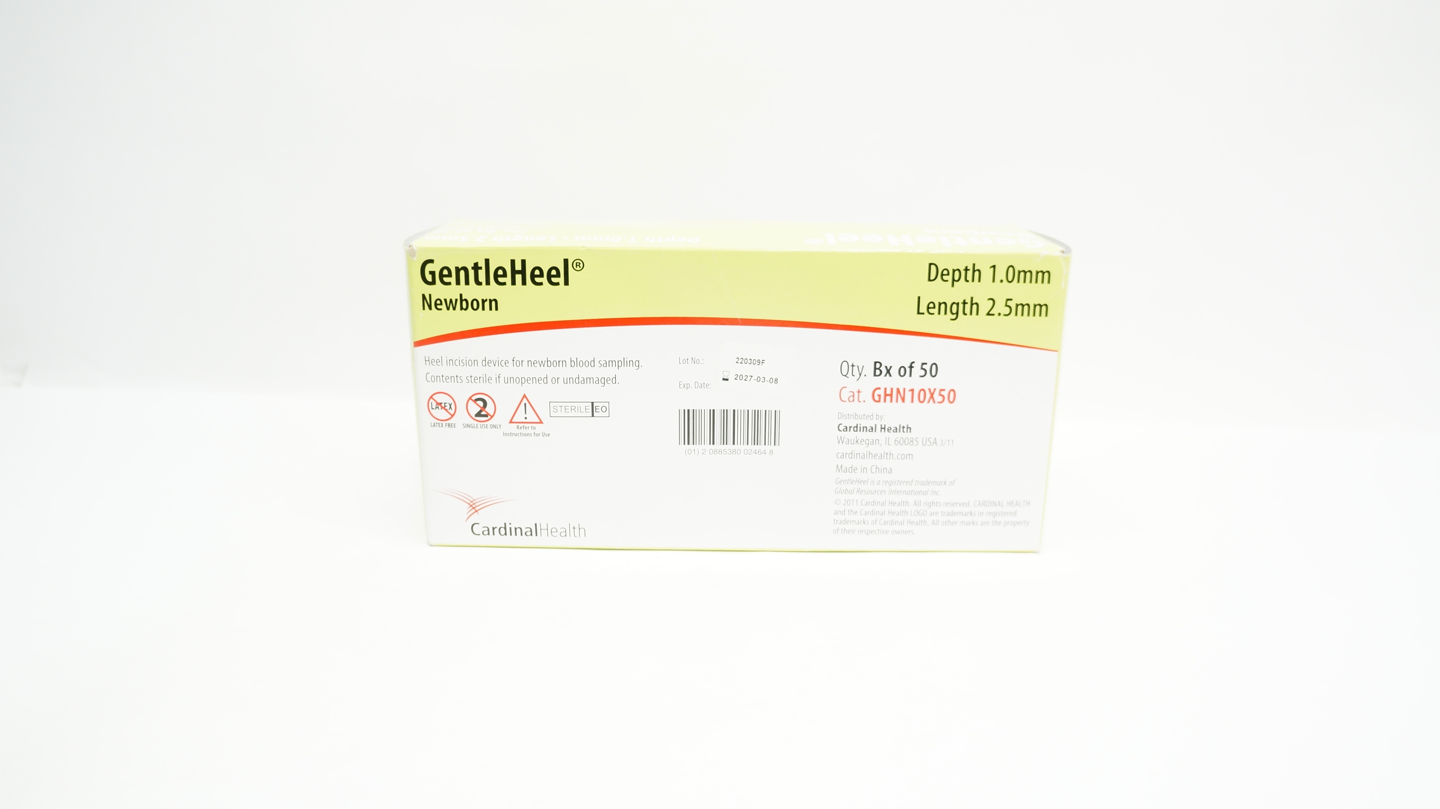 Cardinal Health GHN10X50 Gentle Heel Incision Device 1.0 mm x 2.5 mm - Box of 50