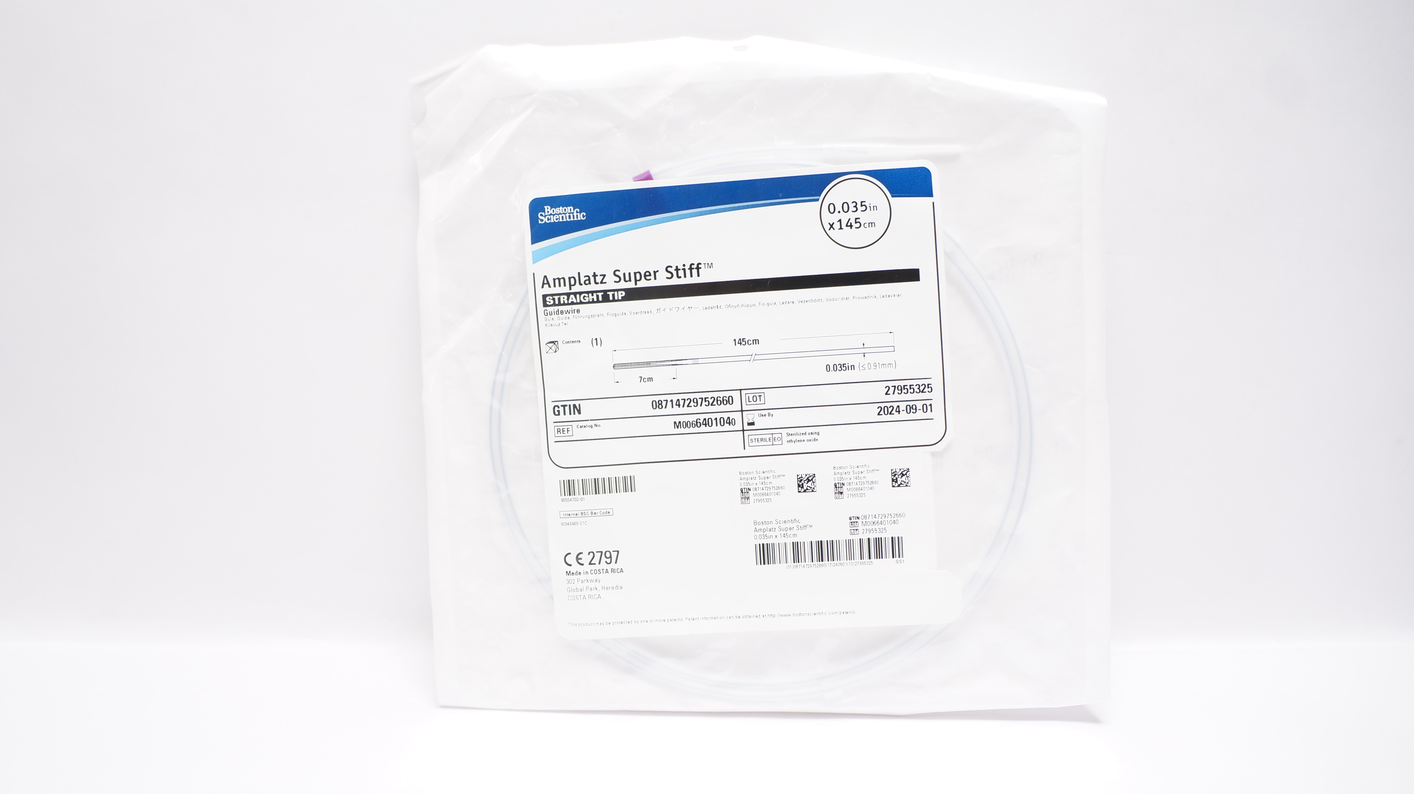 Boston Scientific 640104 Amplatz Super Stiff Guidewire 0.035in. x 145cm (x)