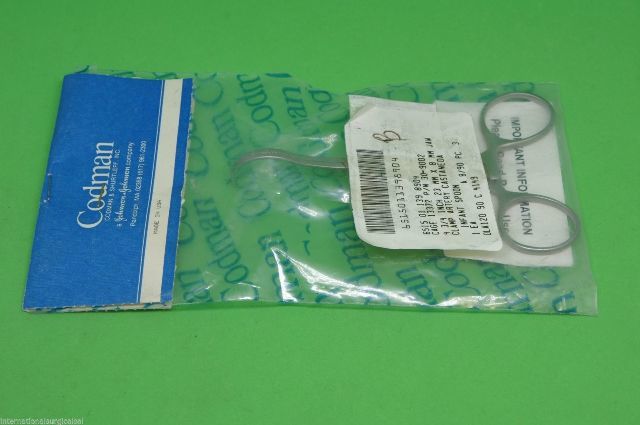 Codman 30-9002 Clamp Artery Castaneda 4.75inch lg Curved Infant Size 0 ...