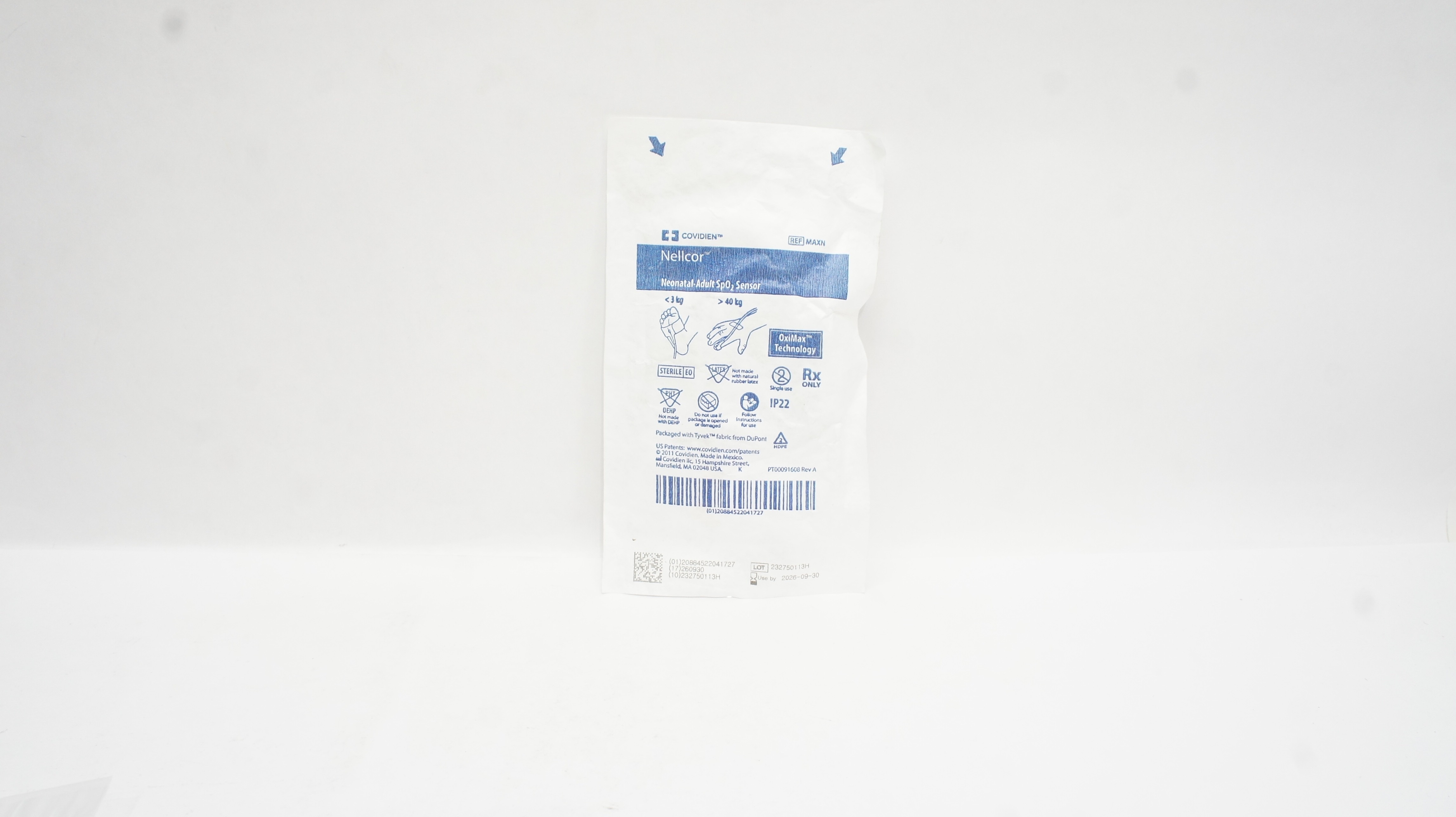 Covidien MAXN Nellcor Neonatal-Adult SpO2 Sensor OxiMax Technology 40 kg