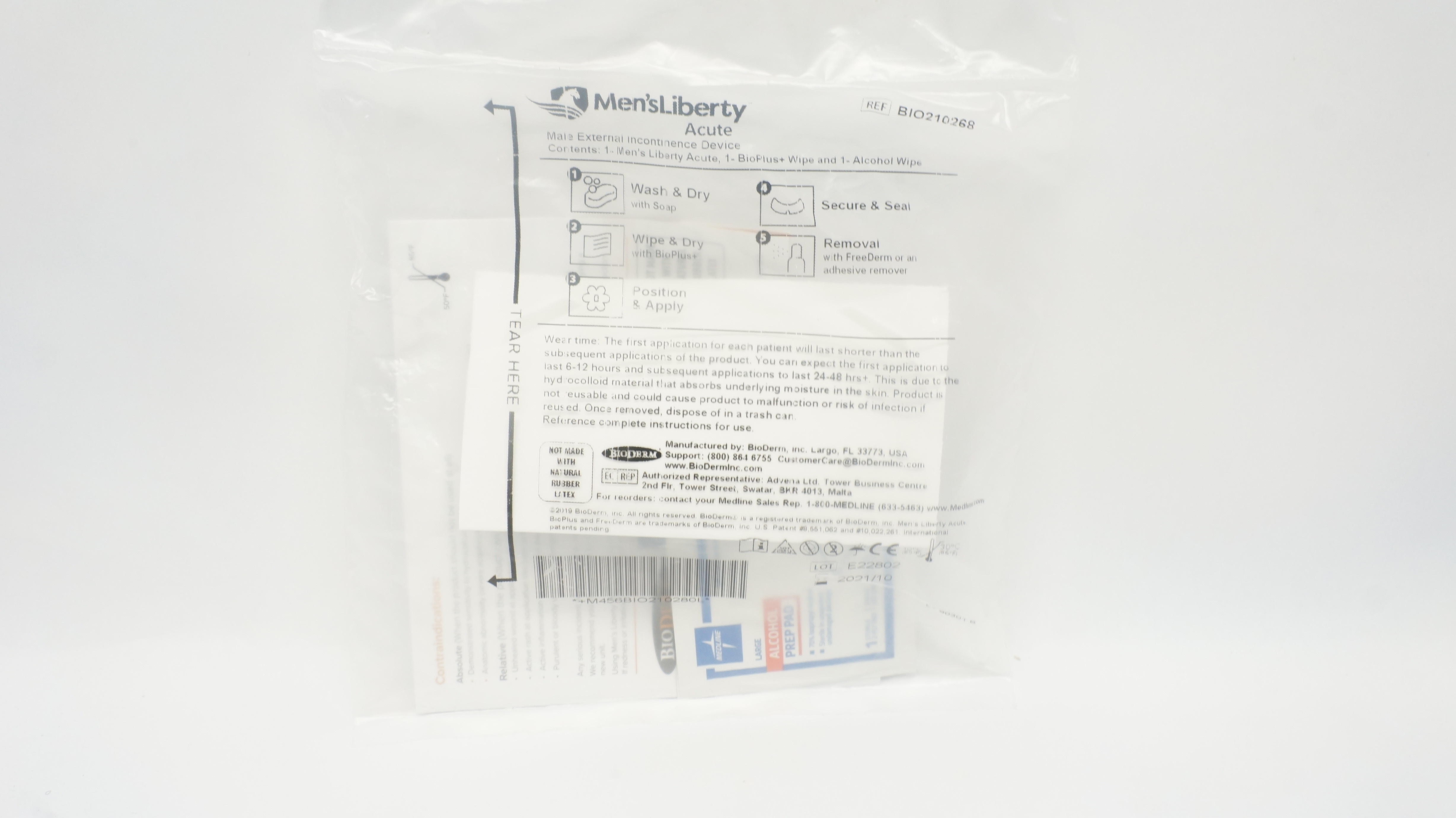 Medline BIO210268 Men's Liberty Male Urinary Hydrocolloid External Device (x)