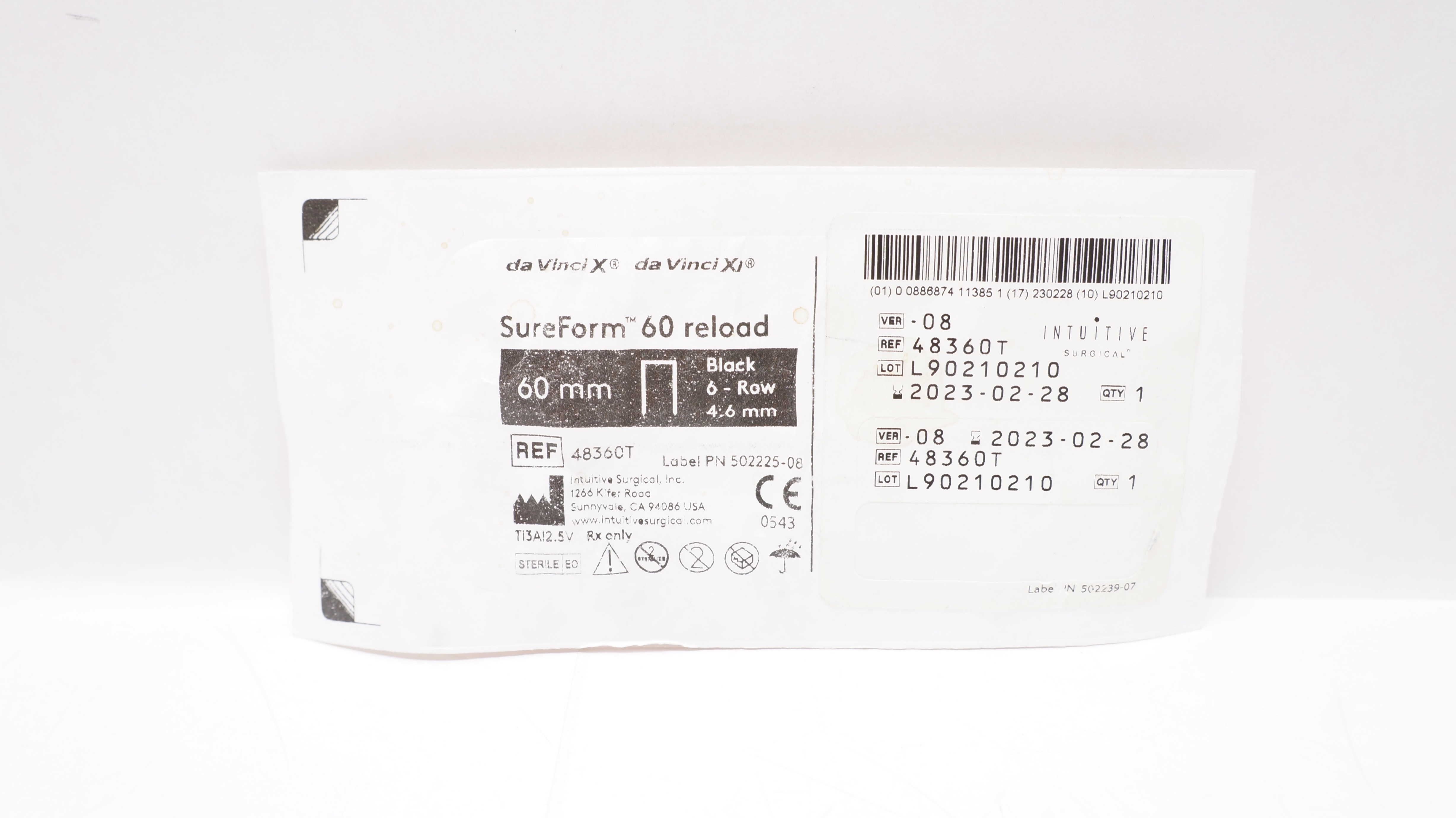 Intuitive Surgical 48360T da Vinci X, Xi SureForm 60 Reload Black 6-Row 4.6mm(x)