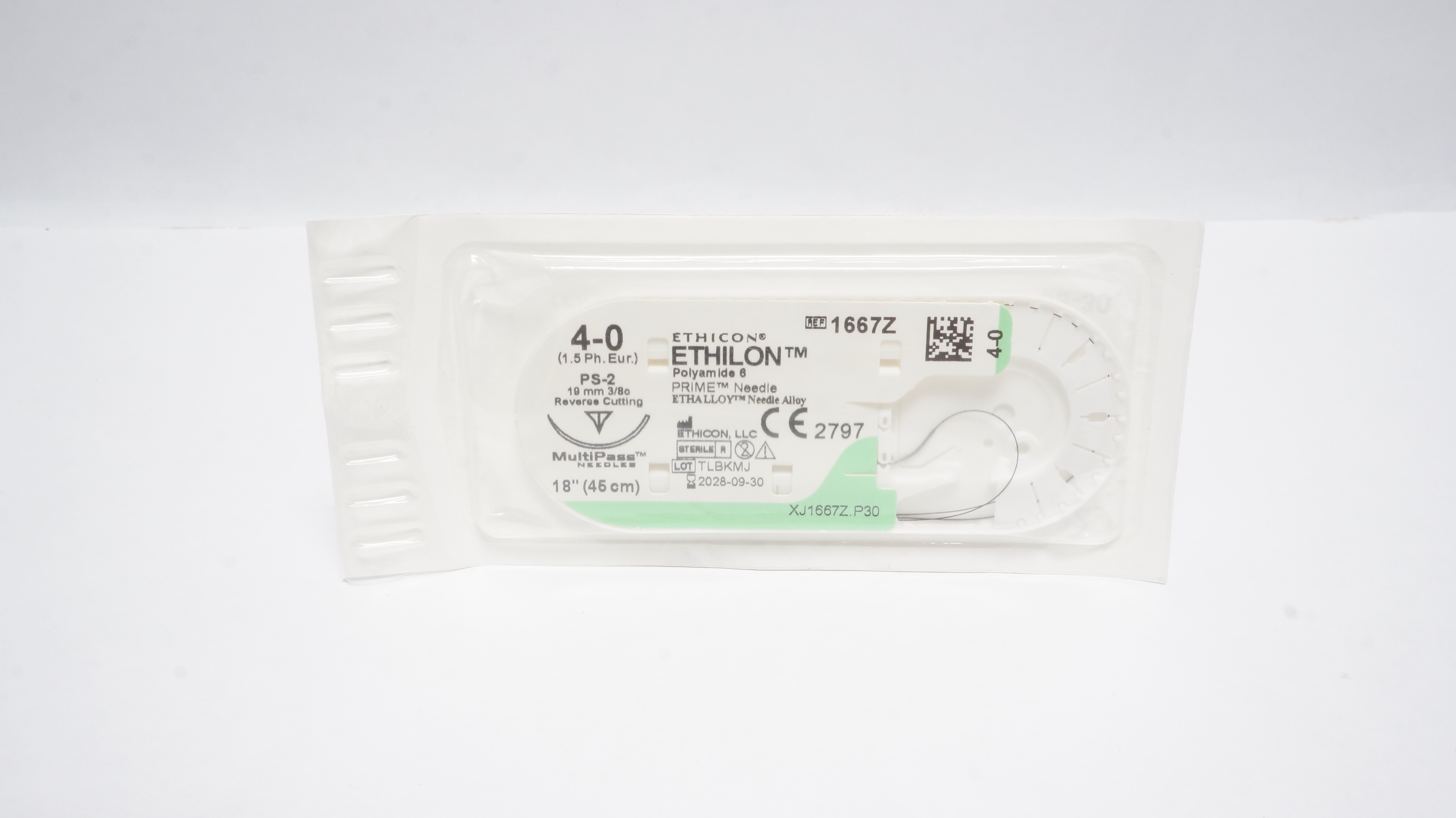 Ethicon 1667Z 4-0 Ethilon 18inch Polyamide 6 Stre., PS-2 19mm Reverse ...
