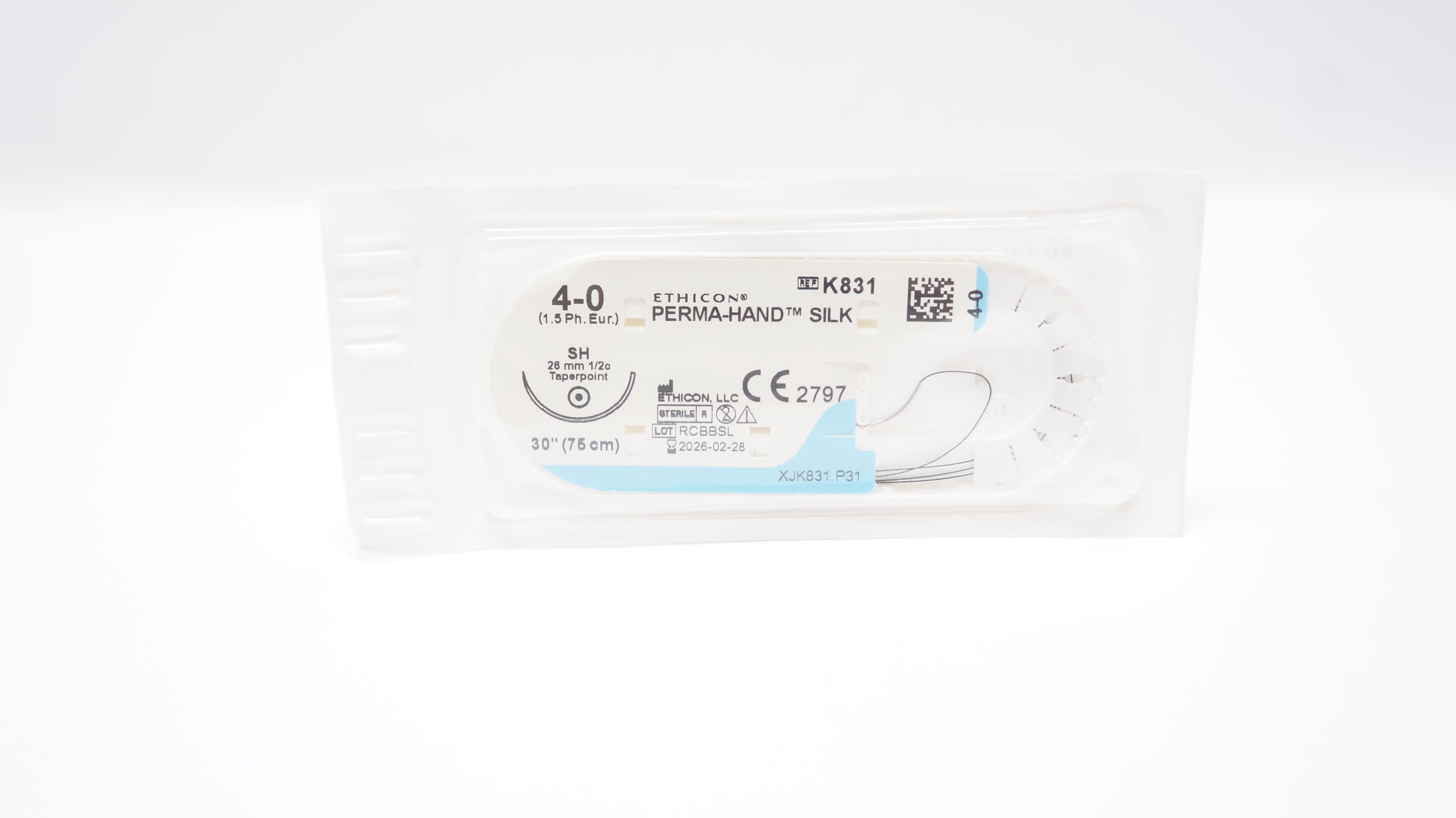 Ethicon K831 4-0 Perma-Hand Silk Stre SH 26mm 1/2c Taperpoint, 30inch