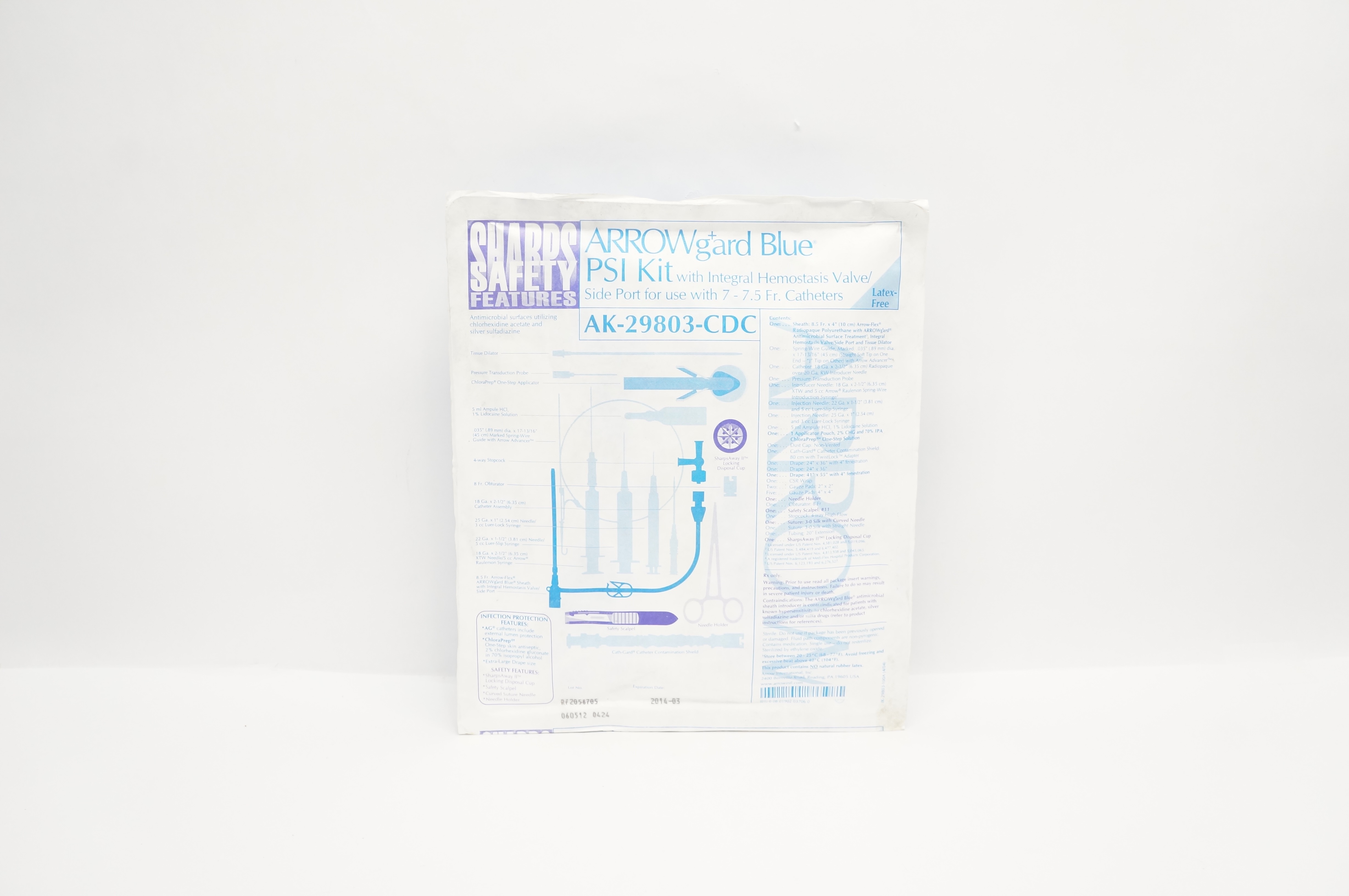Arrow AK-29803-CDC Arrowgard Blue PSI Kit 8.5Fr. x 10cm x 0.35 inch (x)