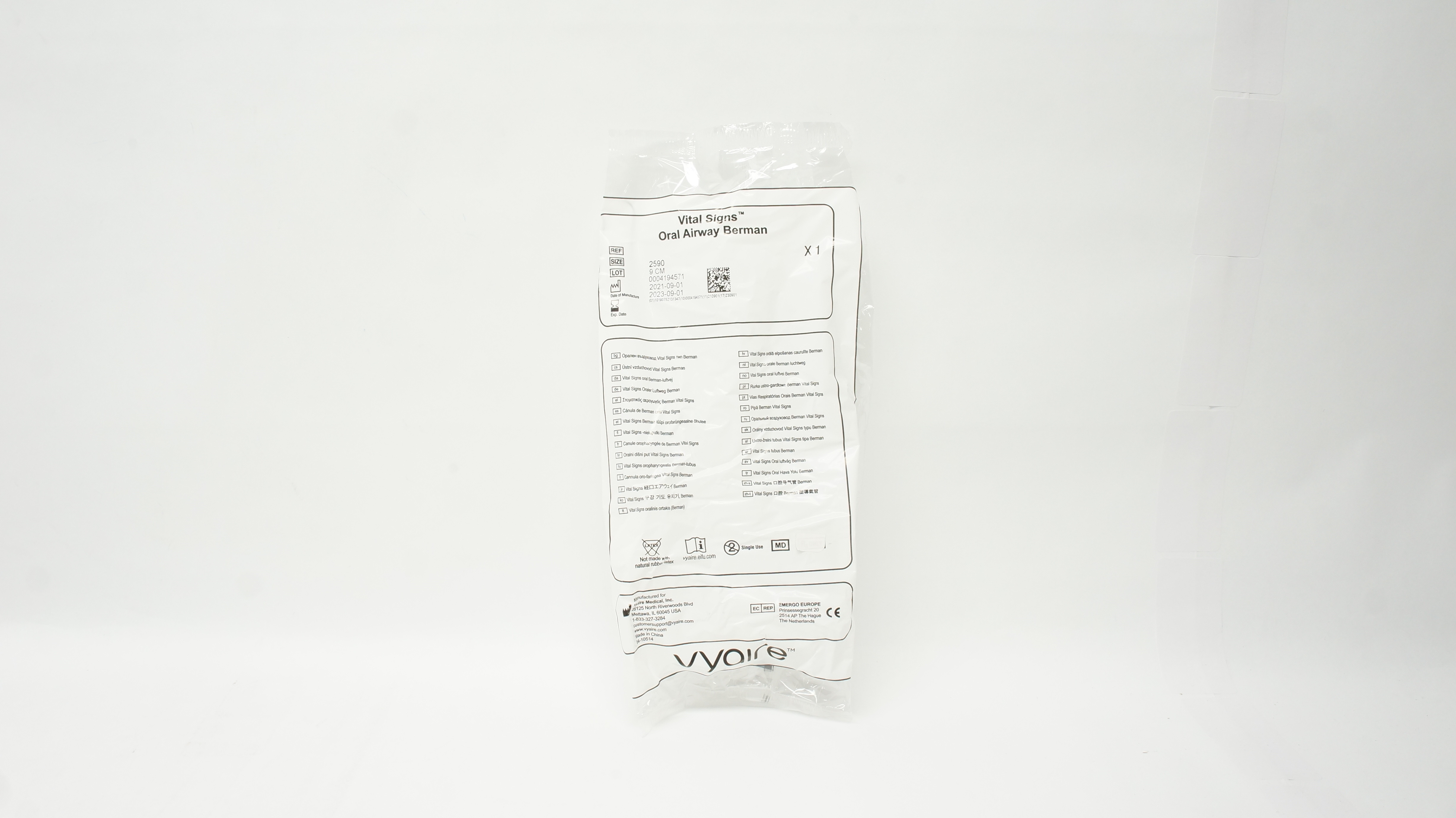 Vyaire 2590 Vital Signs Oral Airway Berman 9cm (x)