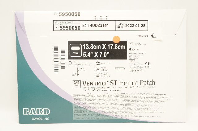 Bard 5950050 Davol Ventrio ST Hernia Patch 5.4inch x 7.0inch