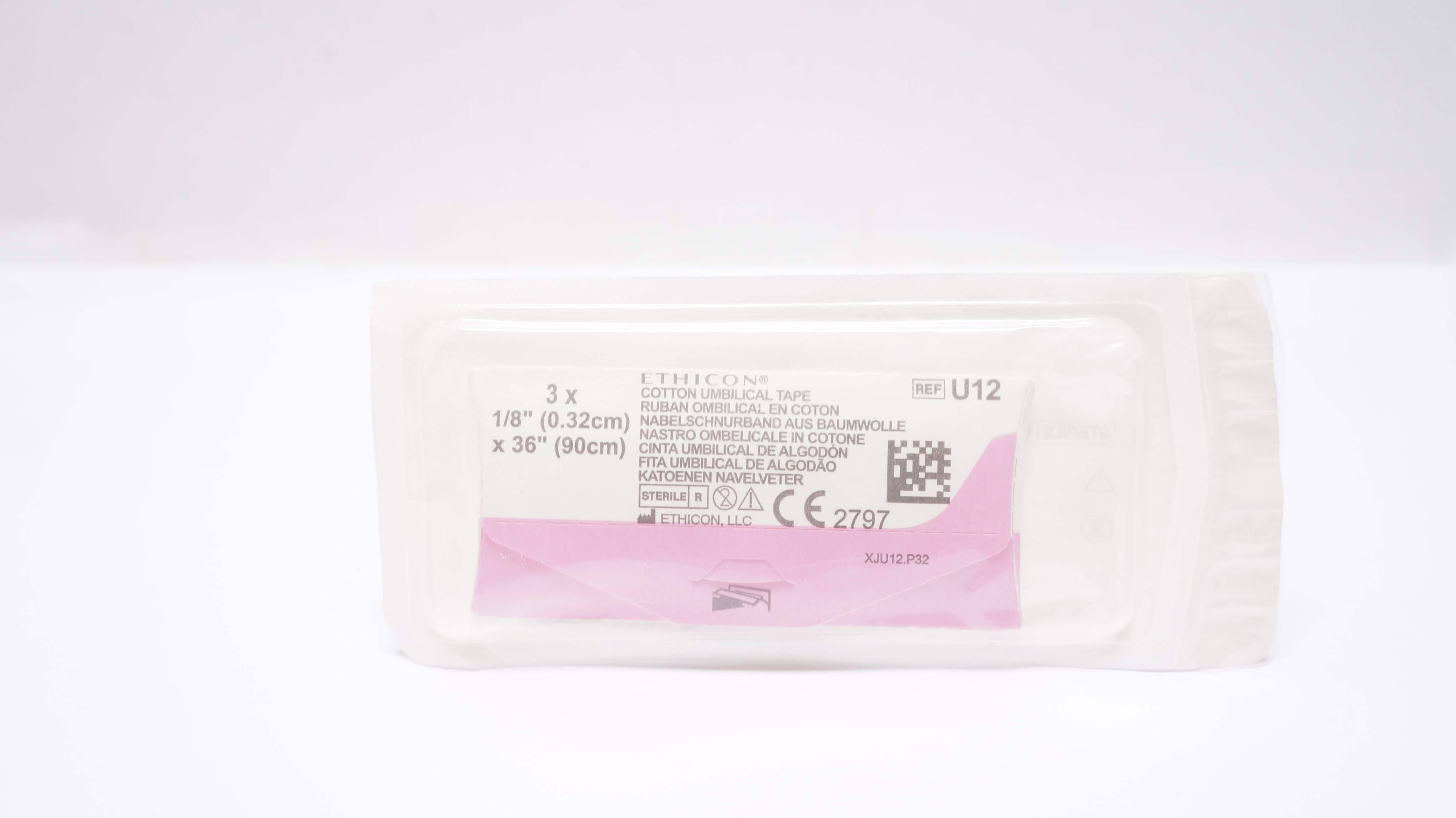 Ethicon U12 3x Cotton Umbilical Tape, 1/8inch x 36inch
