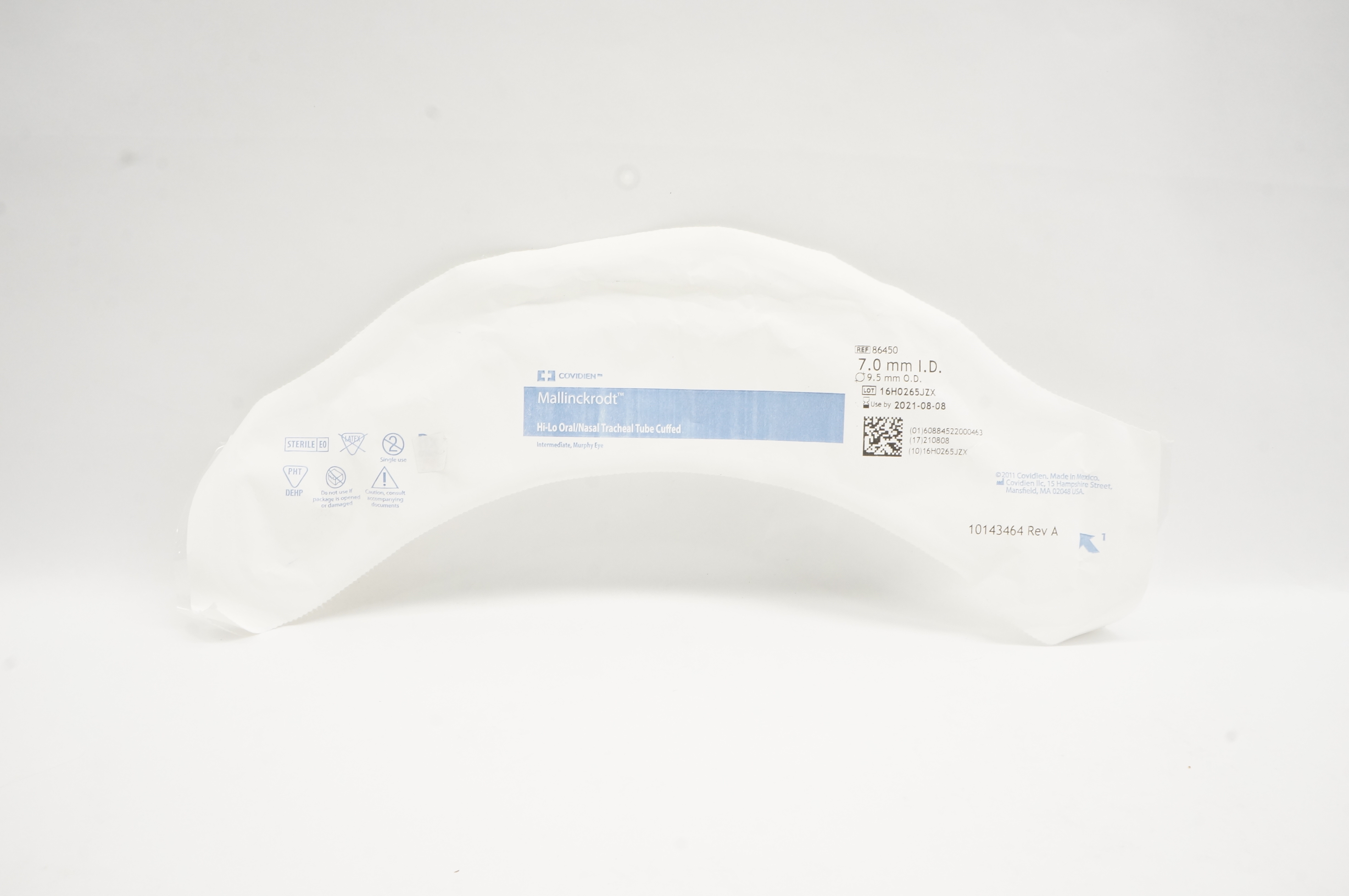 Covidien 86450 Mallinckrodt Oral/Nazal Tracheal Tube Cuffed 7.0mm ID 9.5mm OD(x)