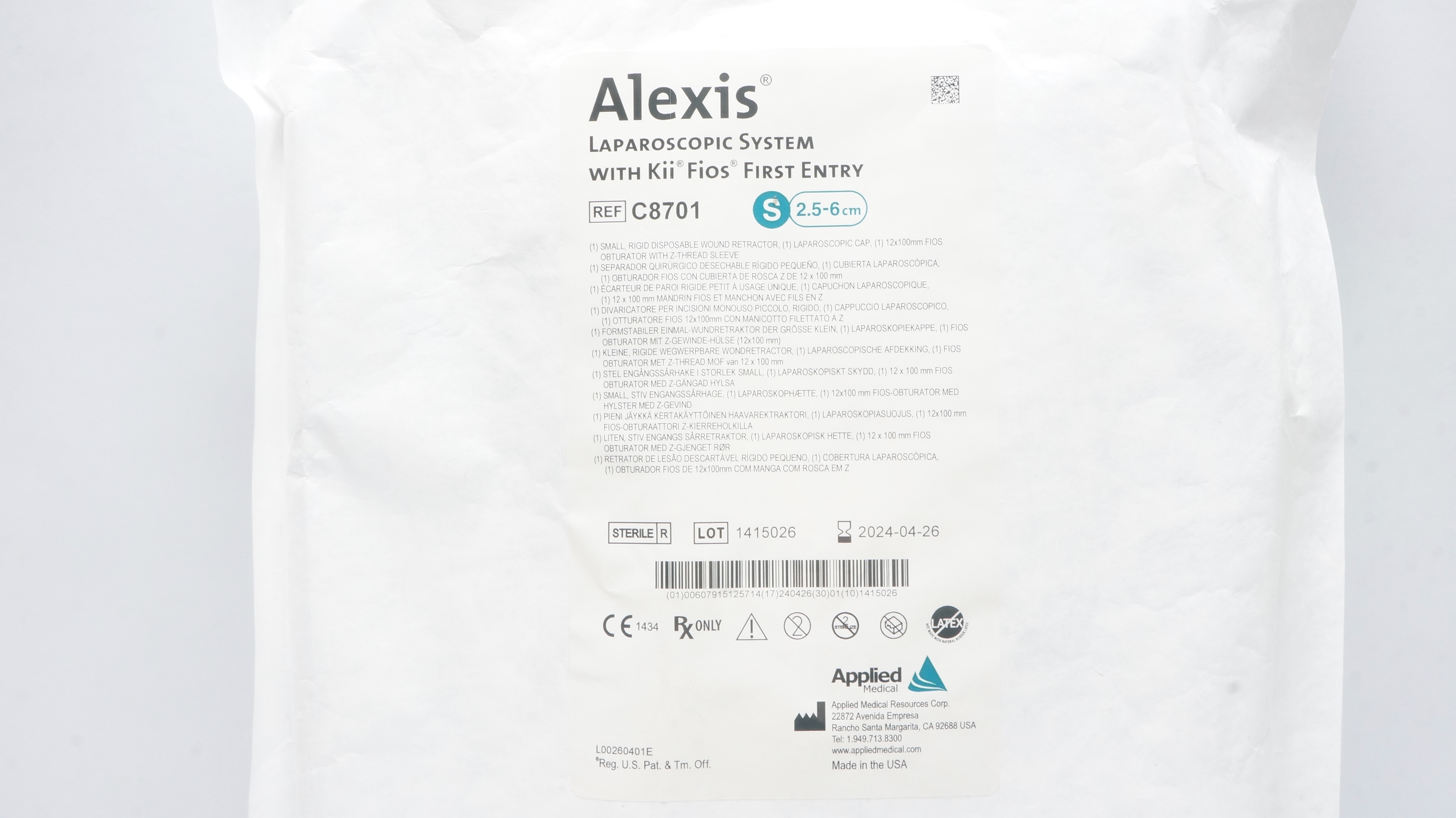Applied Medical C8701 Alexis Laparoscopic System 2.5-6cm (x)