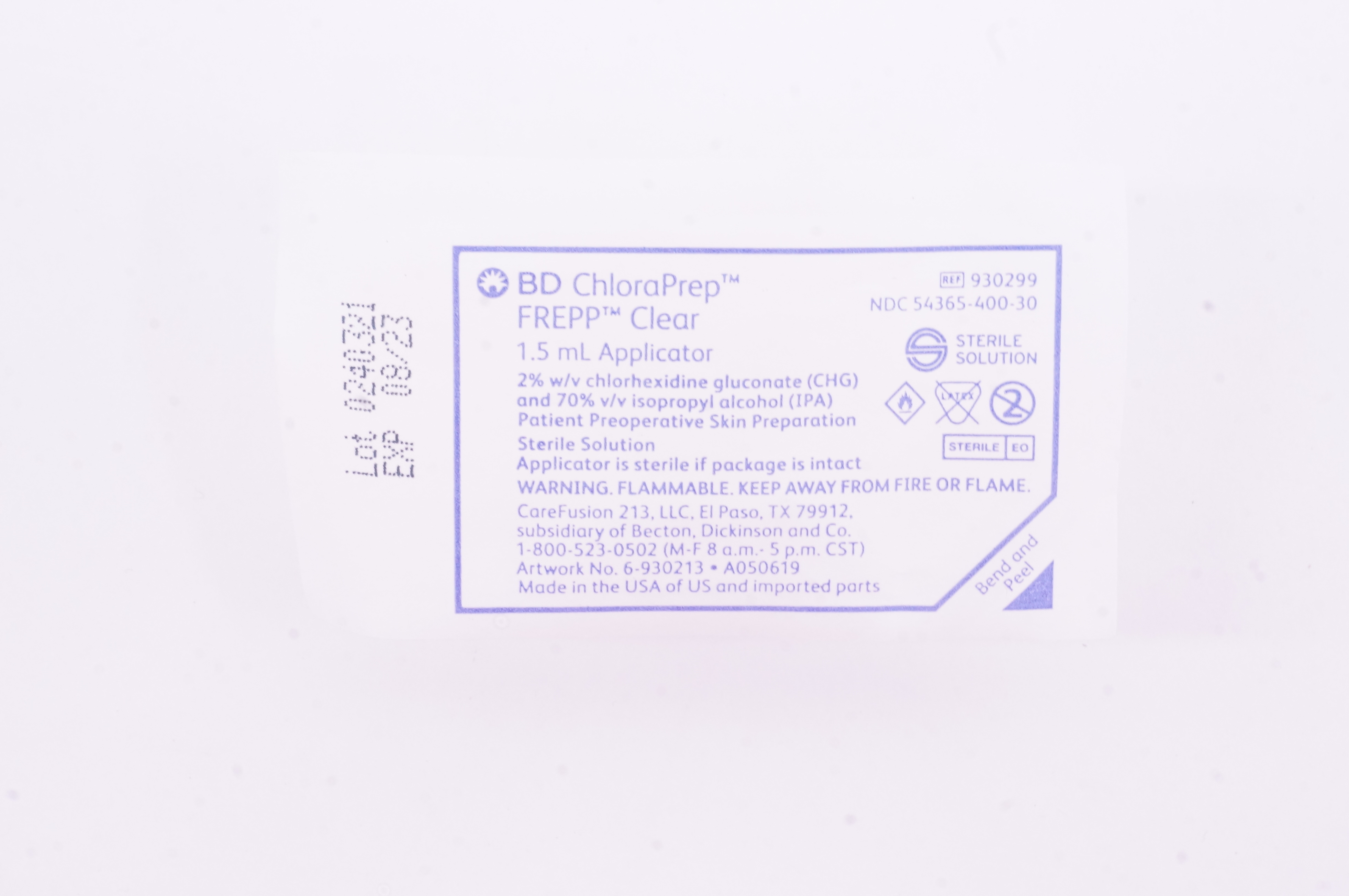 BD 930299 ChloraPrep FREPP Clear 1.5 mL Applicator (x)