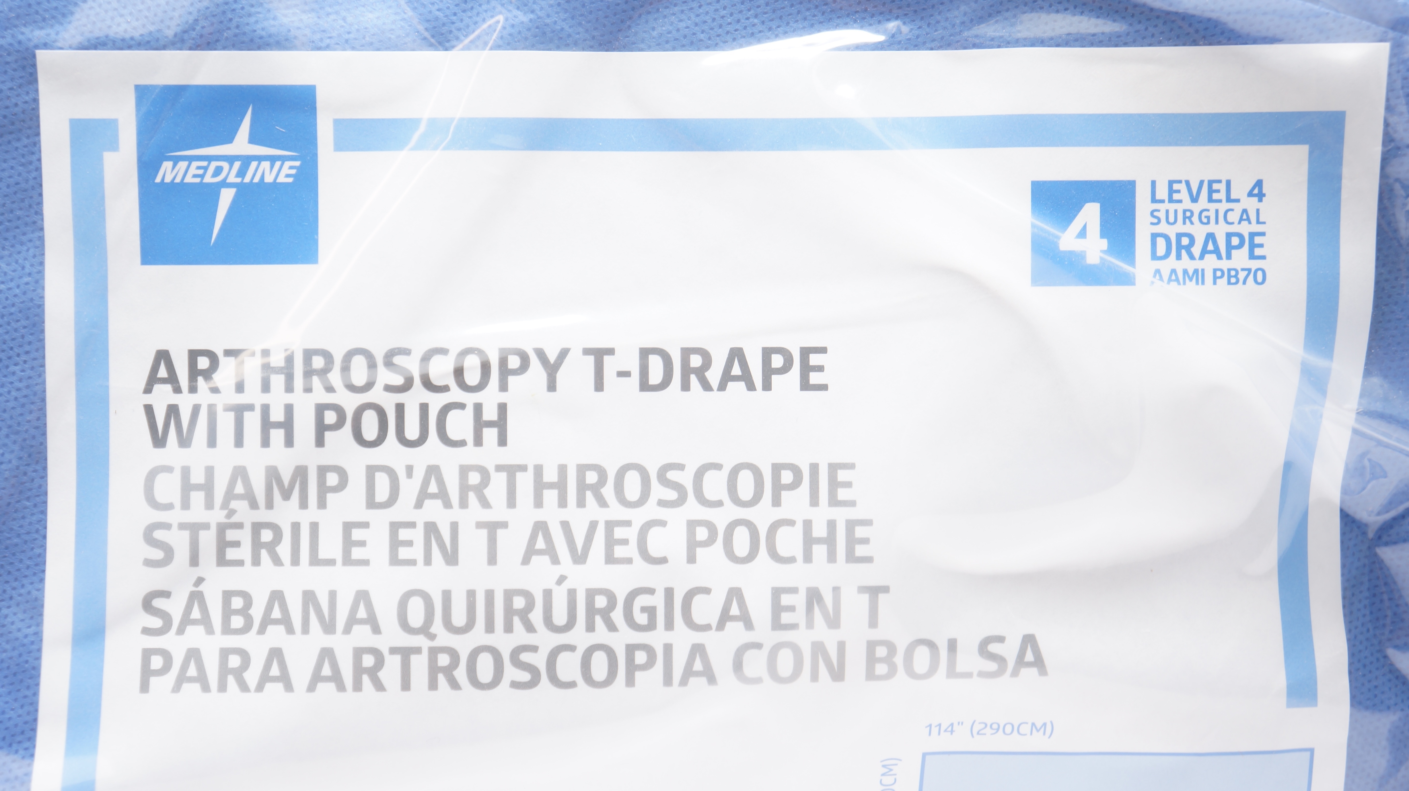Medline DYNJP8102 Arthroscopy T-Drape w/ Pouch, Level 4, 90 x 122 x 114inch