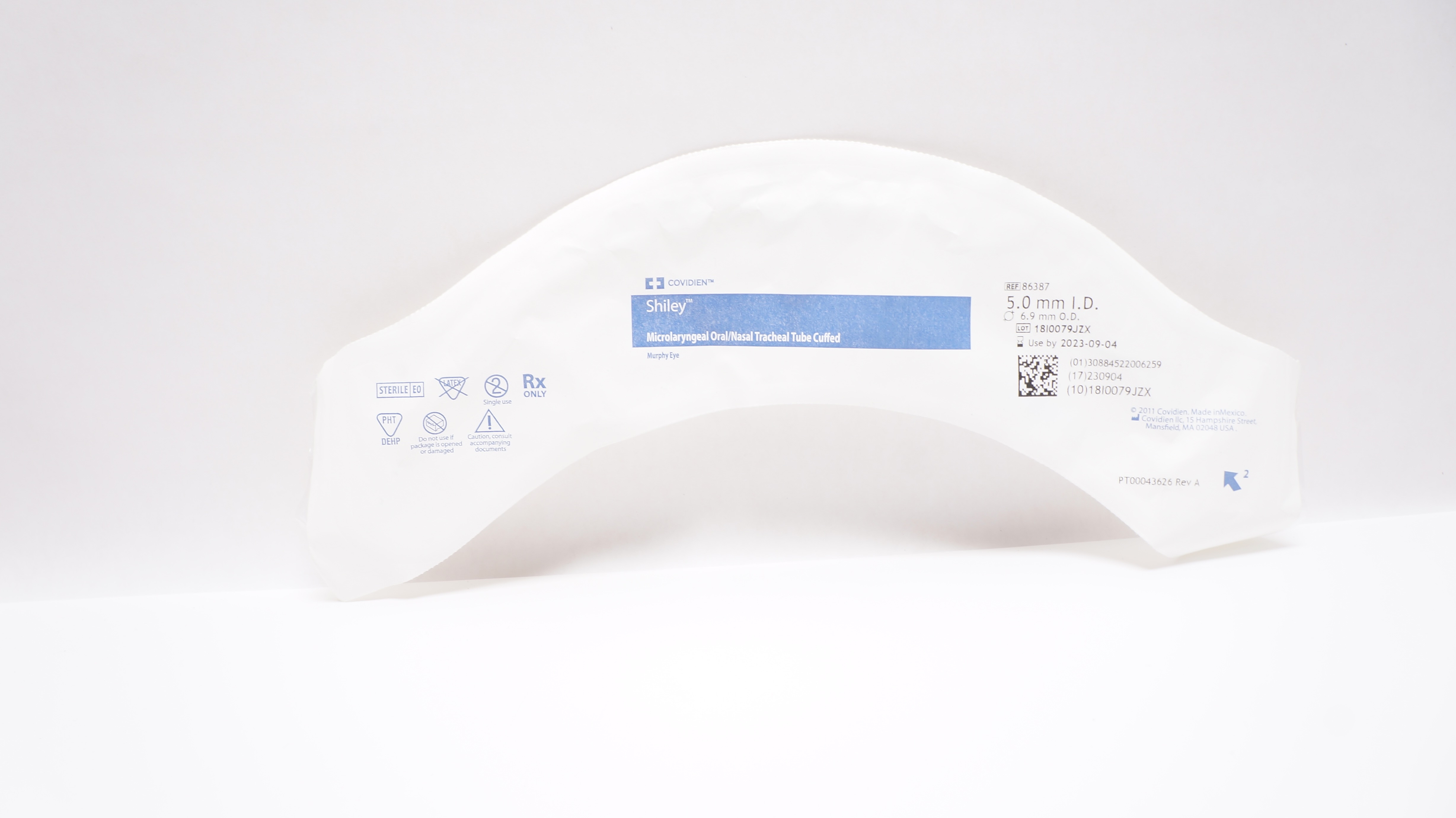 Covidien 86387 Shiley Microlaryngeal Oral/Nasal Tracheal Tube 5.0ID x 6.9mmOD(x)