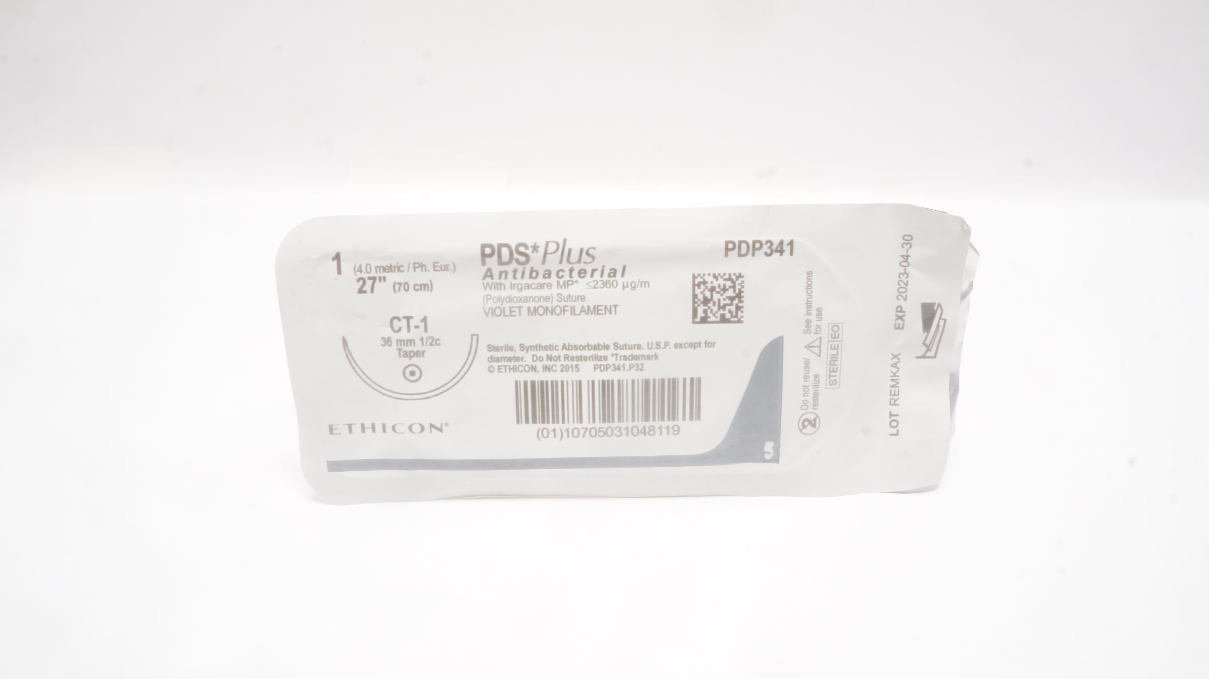Ethicon PDP341 1 PDS Plus Violet Monofilament, CT-1 36mm 1/2c Taper, 27inch (x)