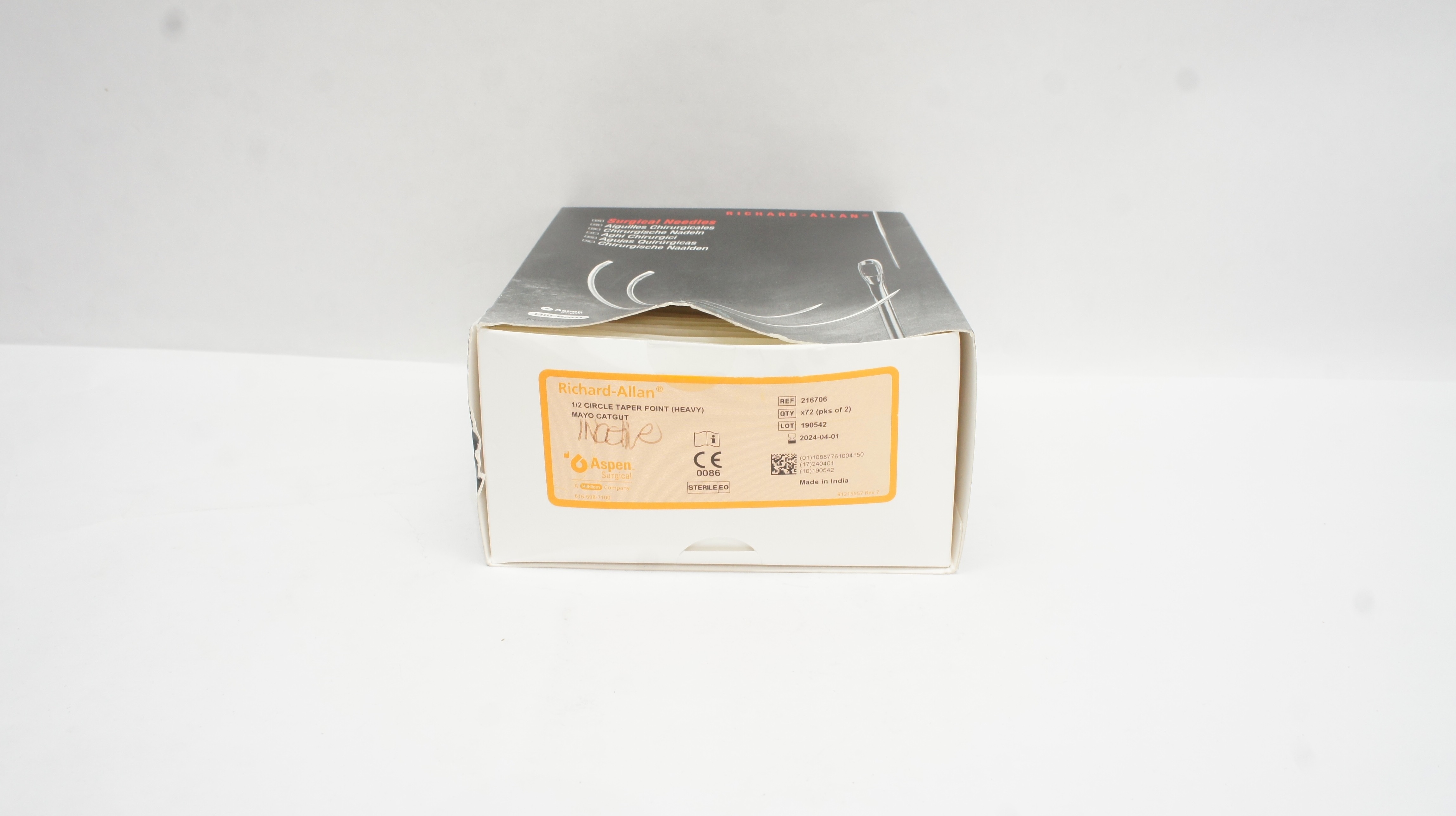 Aspen Surgical 216706 Richard-Allan Ndles, Mayo 1/2c Taper - Box of 72