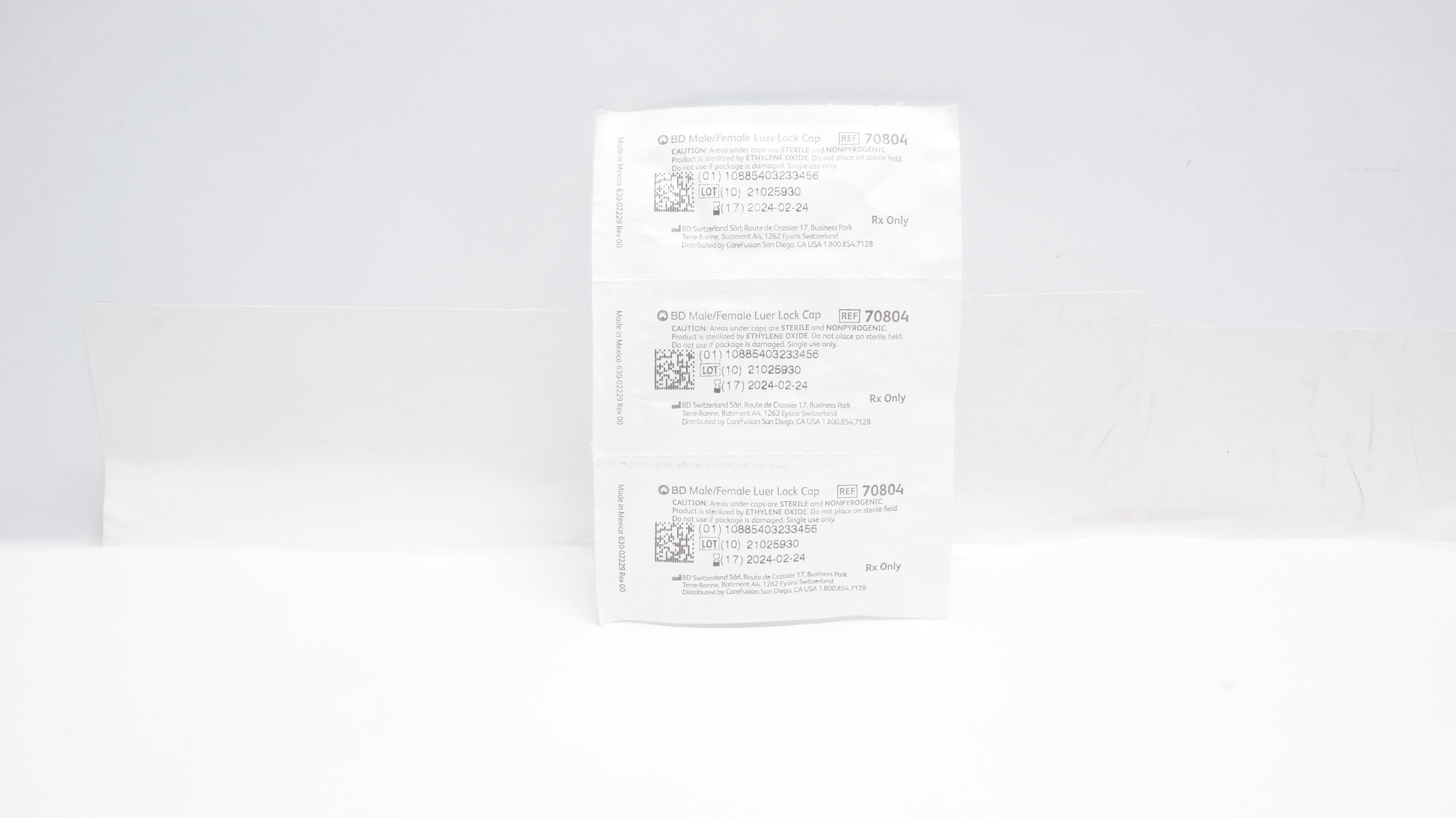BD 70804 Male/Female Luer Lock Cap (x) - Lot of 3