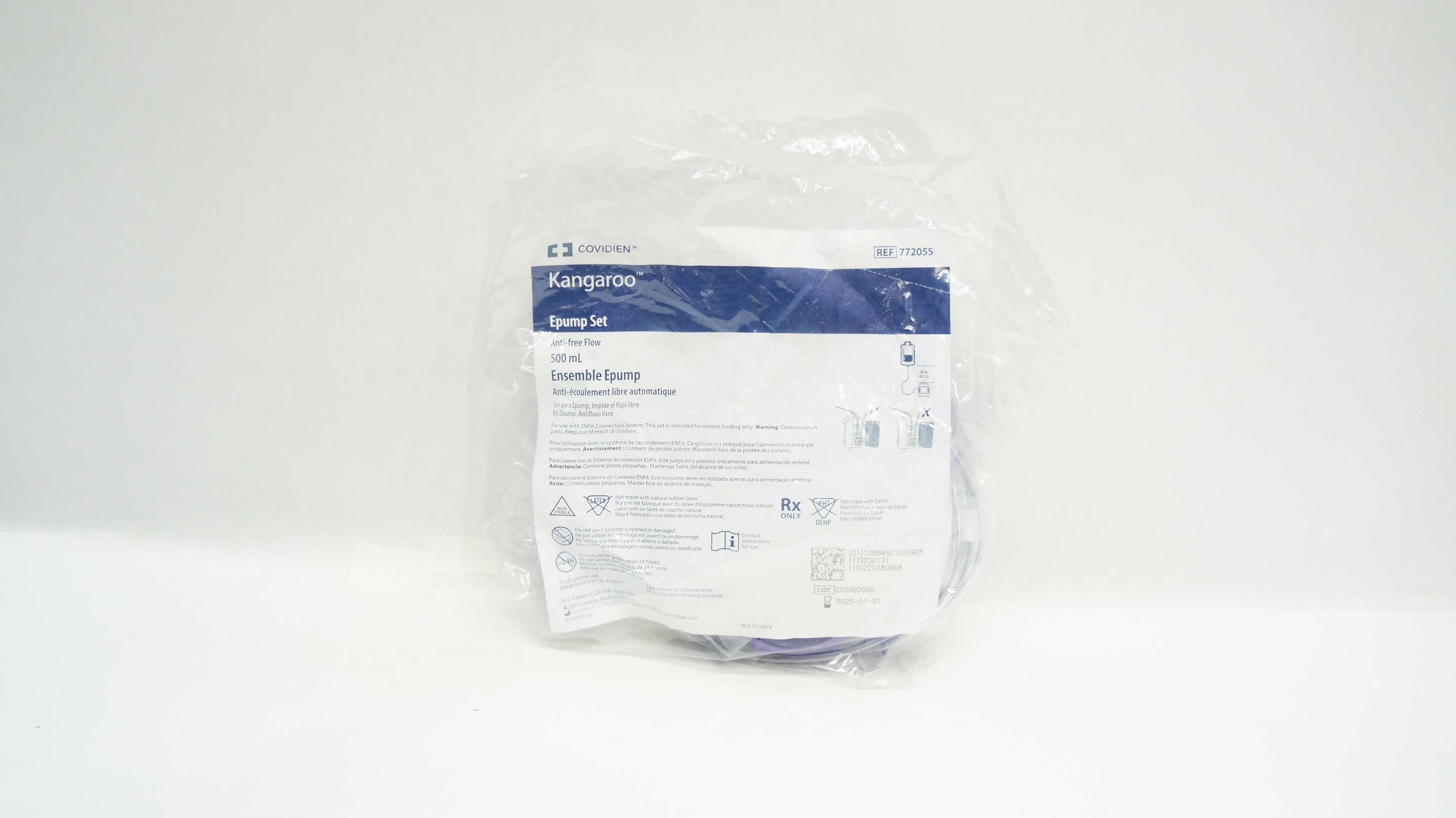 Covidien 772055 Kangaroo Epump Set Anti-Free Flow 500mL