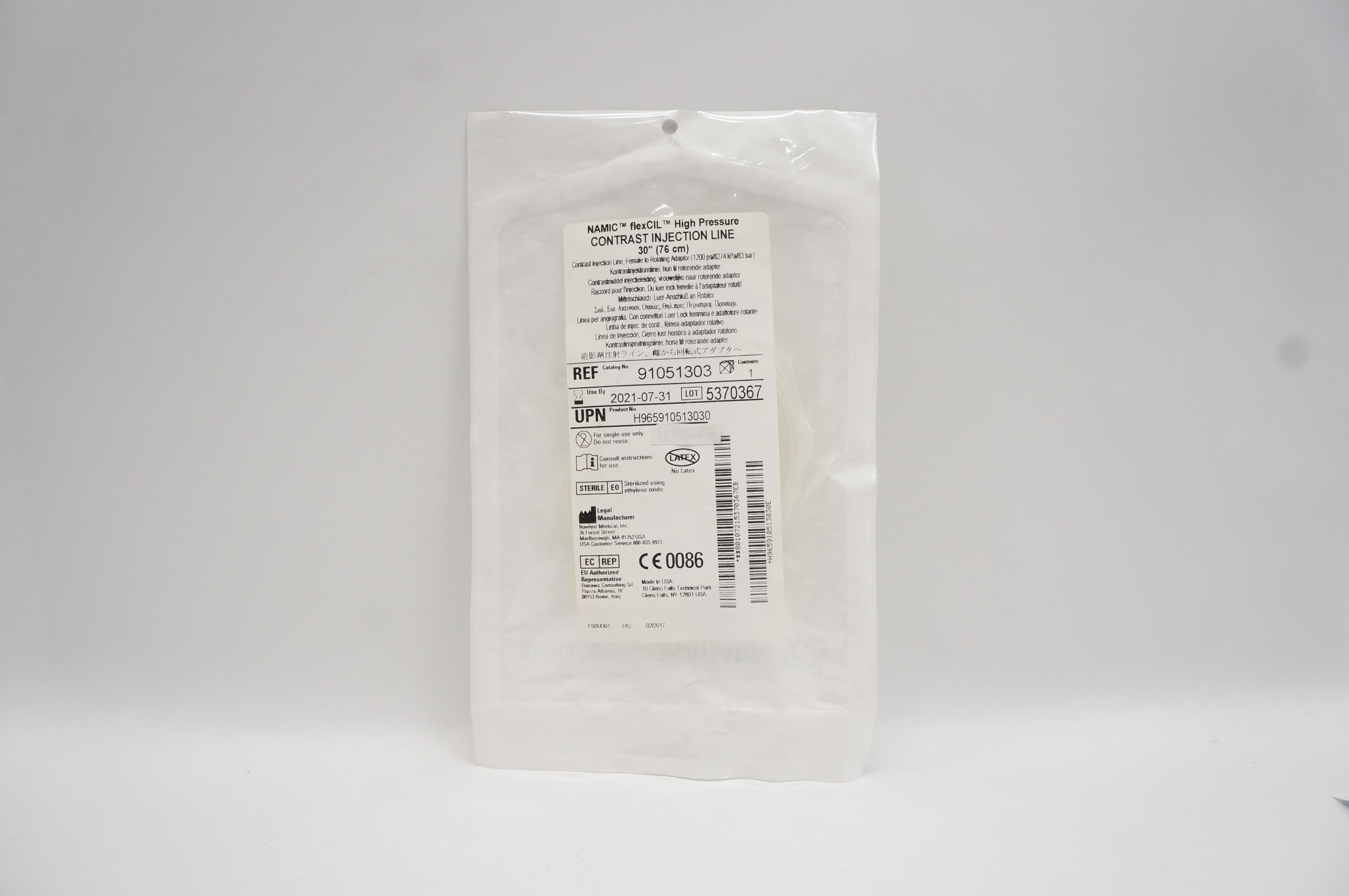 Navilyst 91051303 Namic FlexCil High Pressure Contrast Injection Line (x)