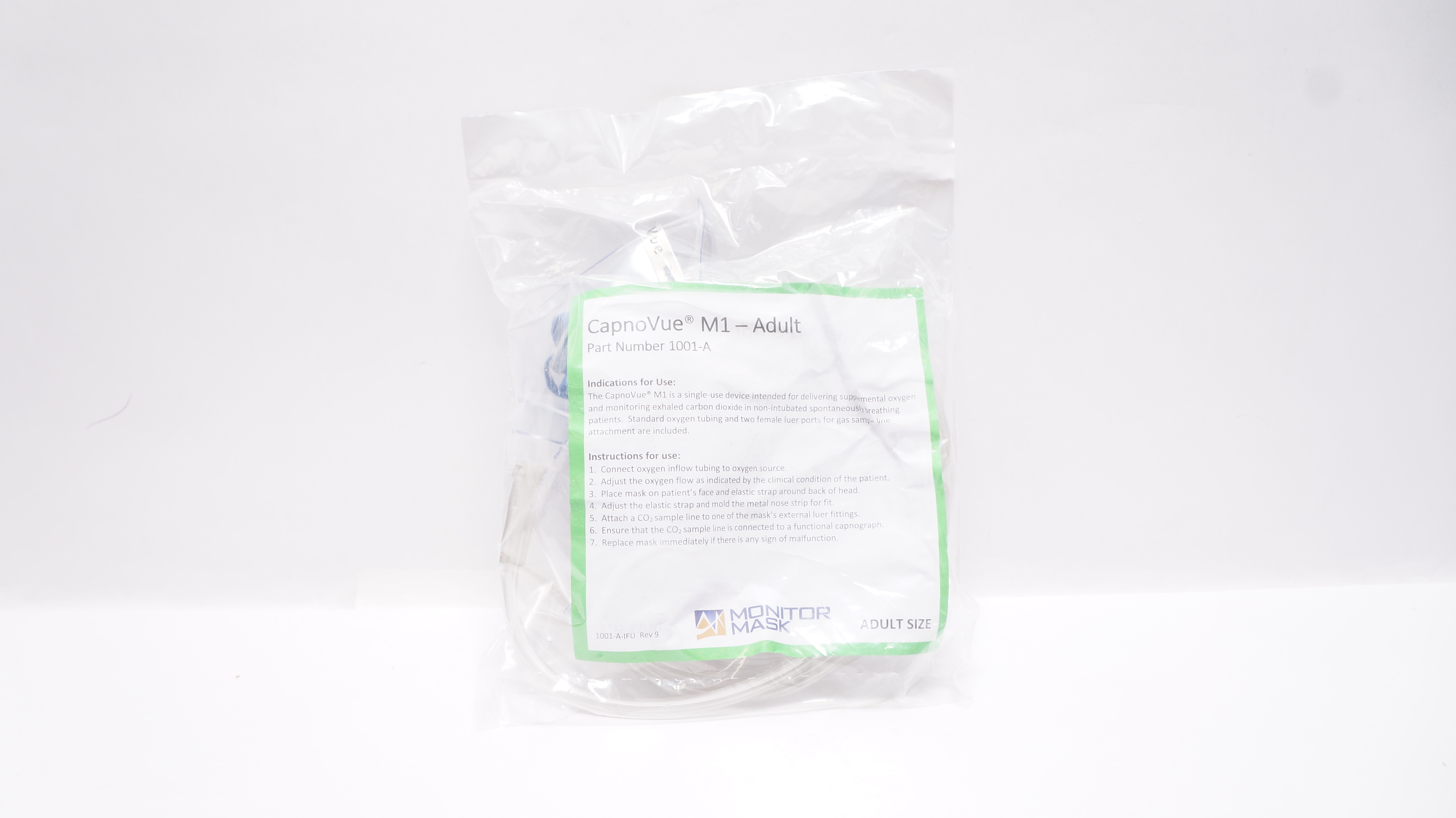 Salter Labs 1001-A CapnoVue M1- Adult Monitor Face Mask