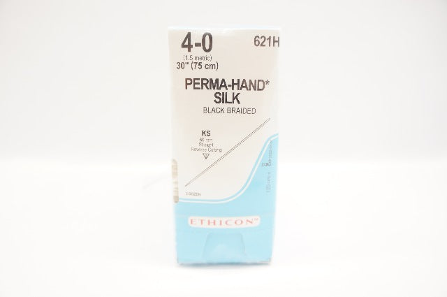 Ethicon 621H Perma-Hand Silk 4-0 KS 60mm,Straight,30In - Pack of 36 (x)