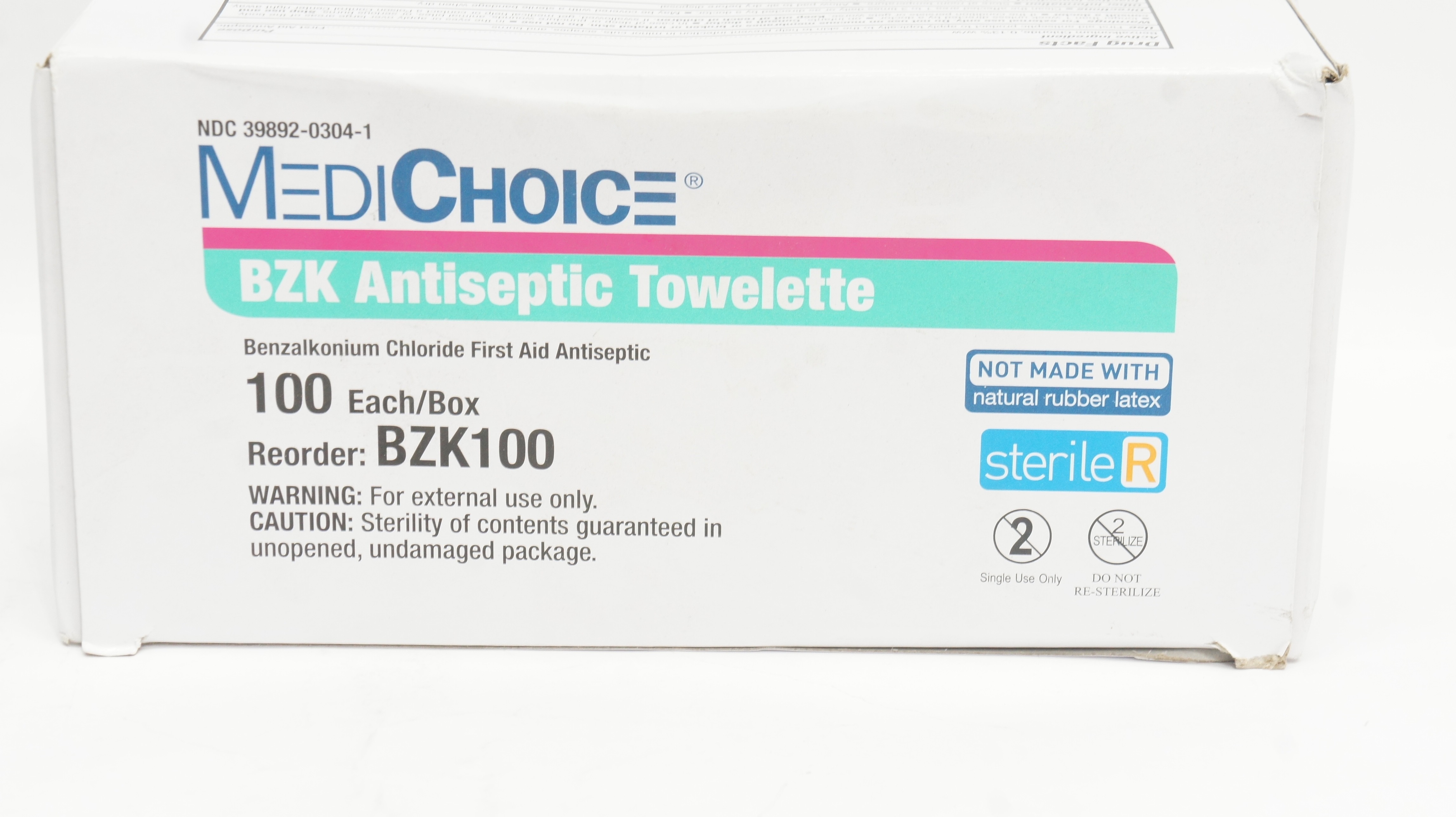 MediChoice BZK100 BZK Antiseptic Towelette (x) - Box of 100
