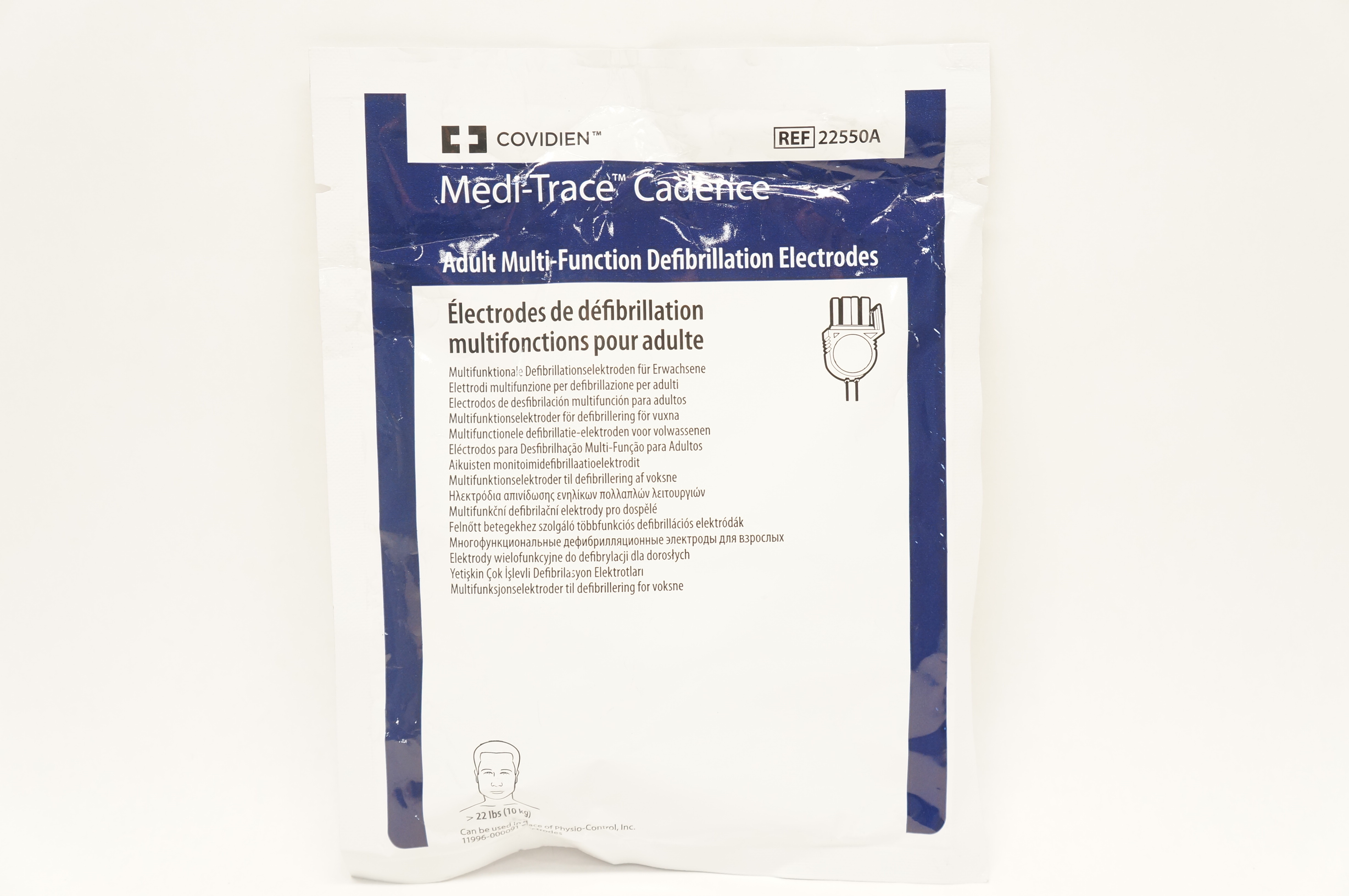 Covidien 22550A Medi-Trace Cadence Adult Defibrillation Electrodes >22Ibs