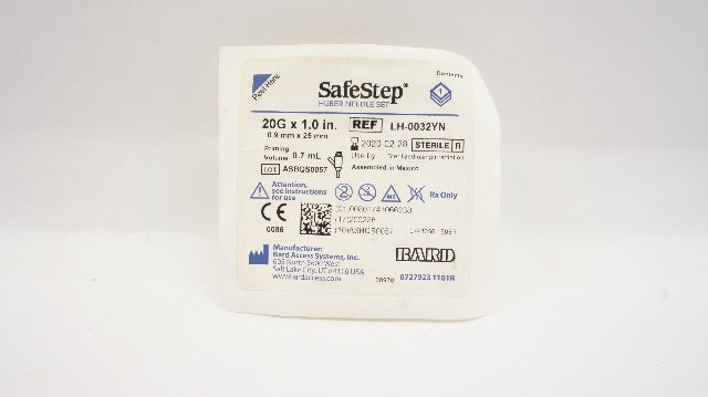 Bard LH-0032YN SafeStep Huber Ndle Set, 20G x 1.0 inch, Prim.Volume 0.7 mL (x)