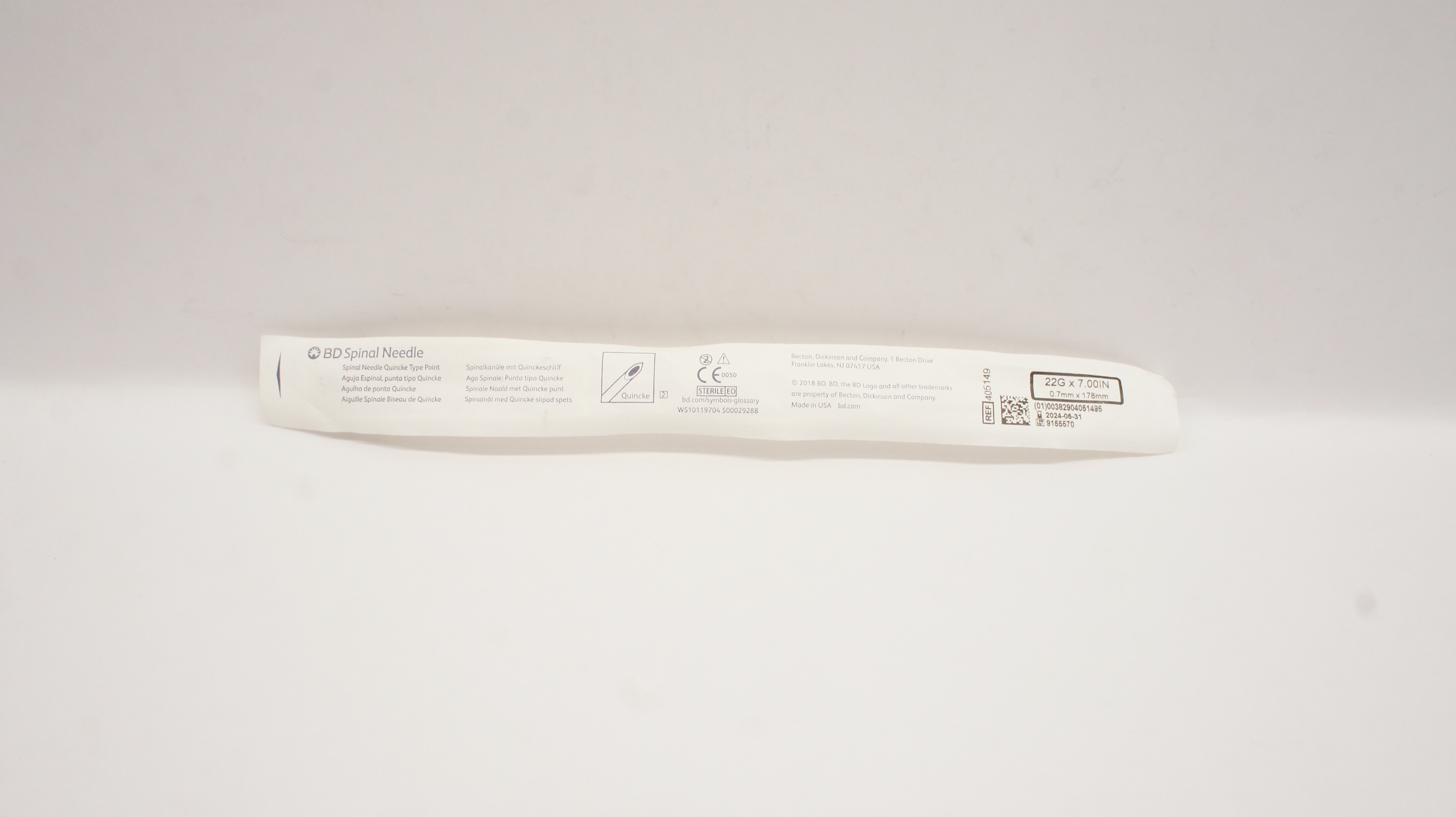 BD 405149 Spinal Ndle,Quincke 22 G x 7.00 inch