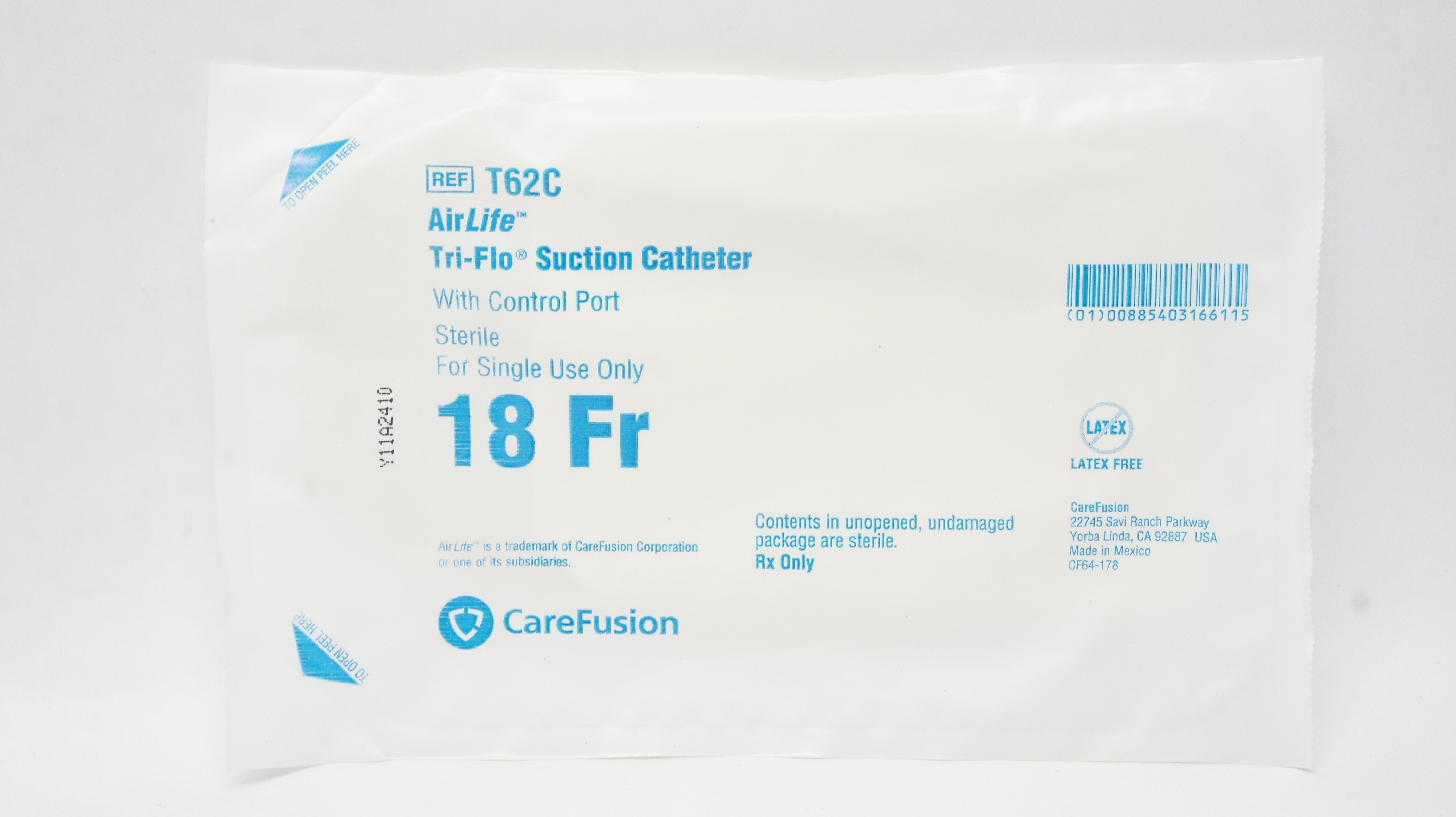 CareFusion T62C AirLife Tri-Flo Suction Cath. 18Fr