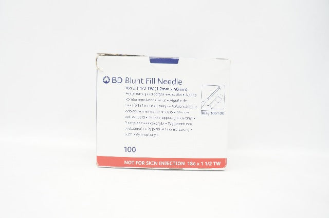 BD 305180 Becton Blunt Fill Ndle 18G x 1 1/2 - Box of 100
