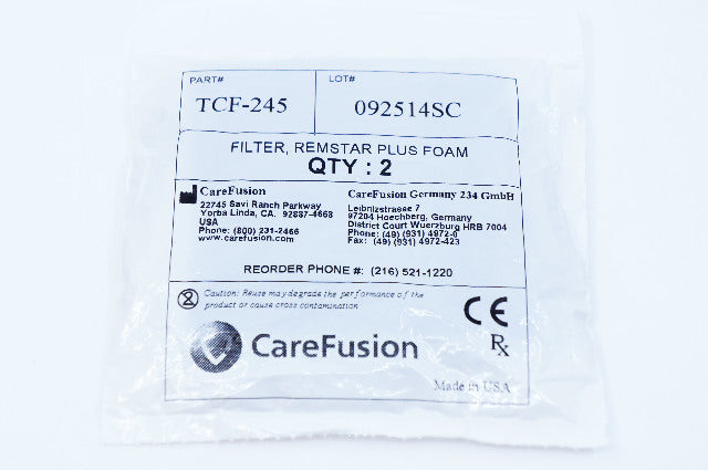 CareFusion TCF-245 Filter, Remstar Plus Foam ~ Pack of 2