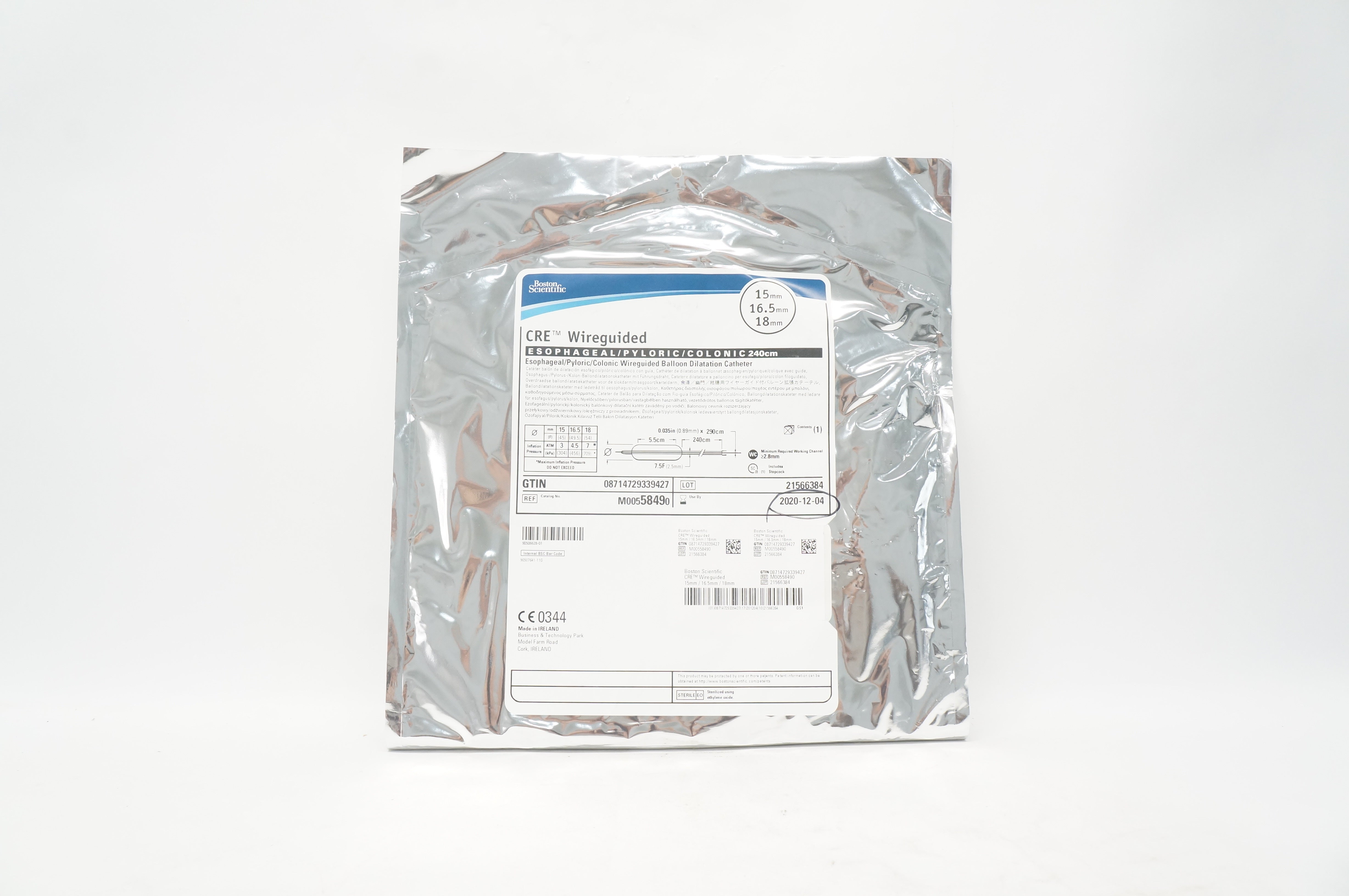 Boston Scientific 5849 CRE Wireguided Cath. 240 cm x 15mm x 16.5mm x 18mm (x)