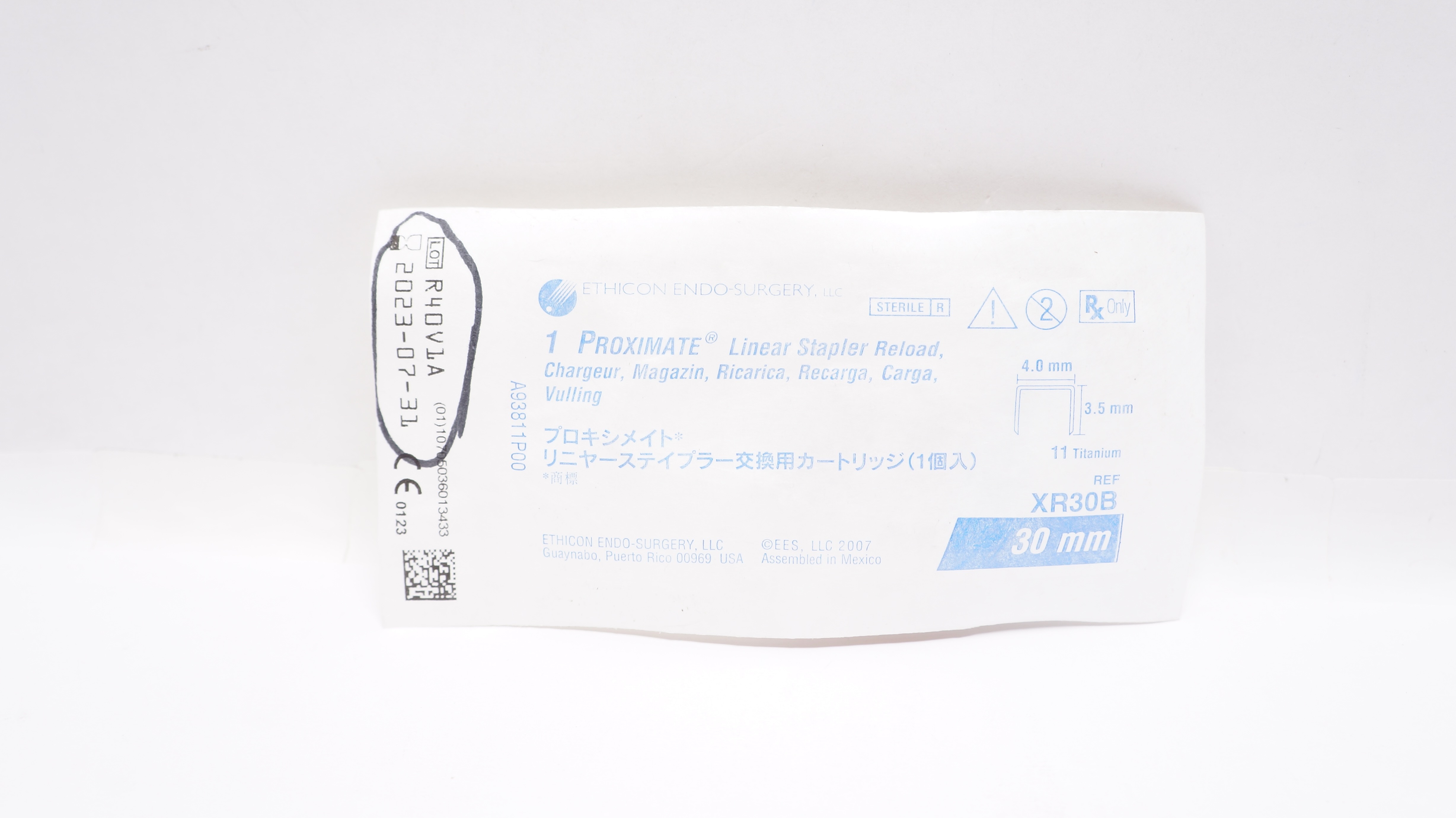 Ethicon XR30B 1 Proximate Linear Stapler Reload 11 Titanium 30mm 4.0 x 3.5mm (x)
