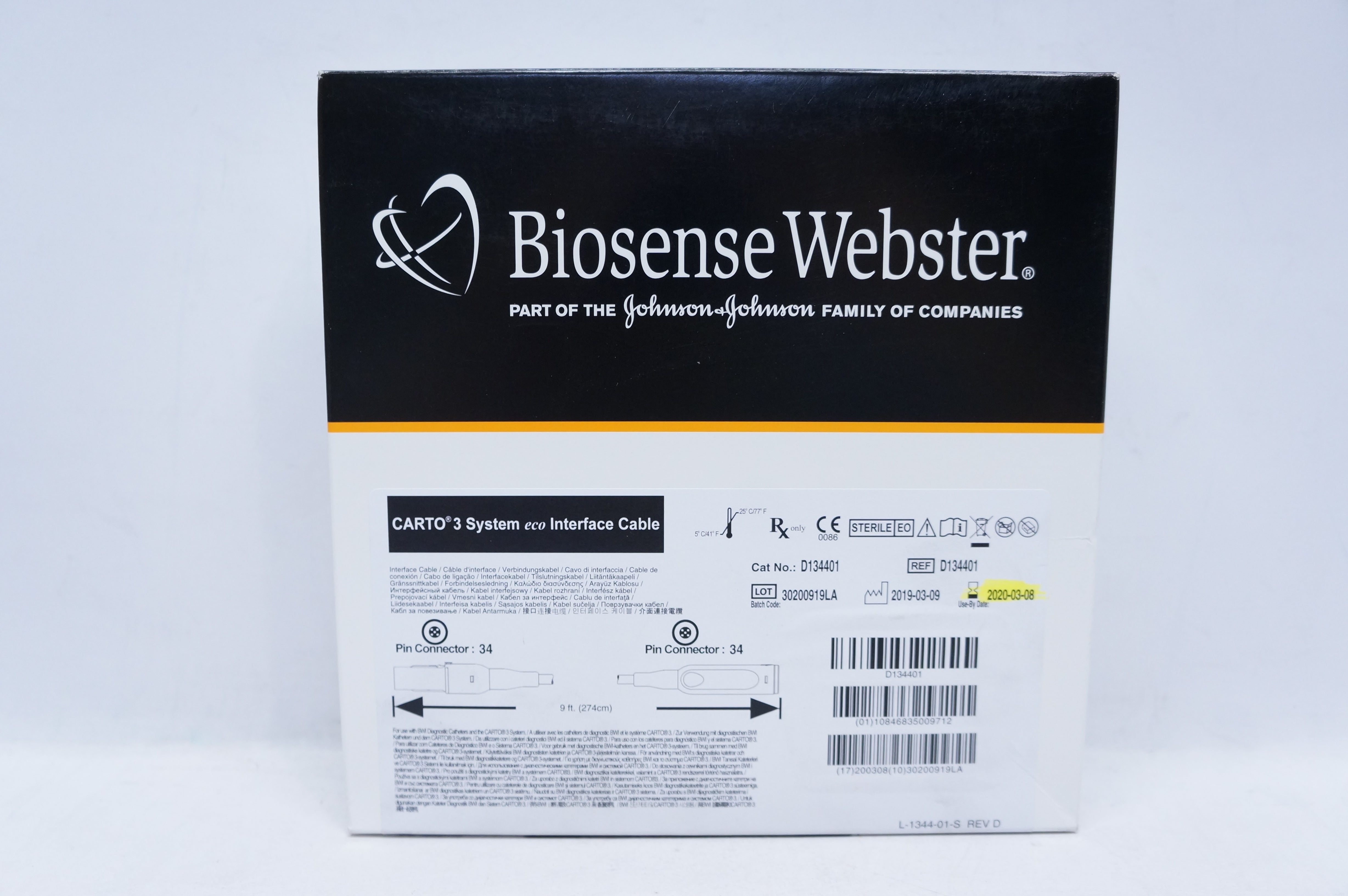 Biosense Webster D134401 CARTO 3 System ECO Interface Cable 9Ft (x)